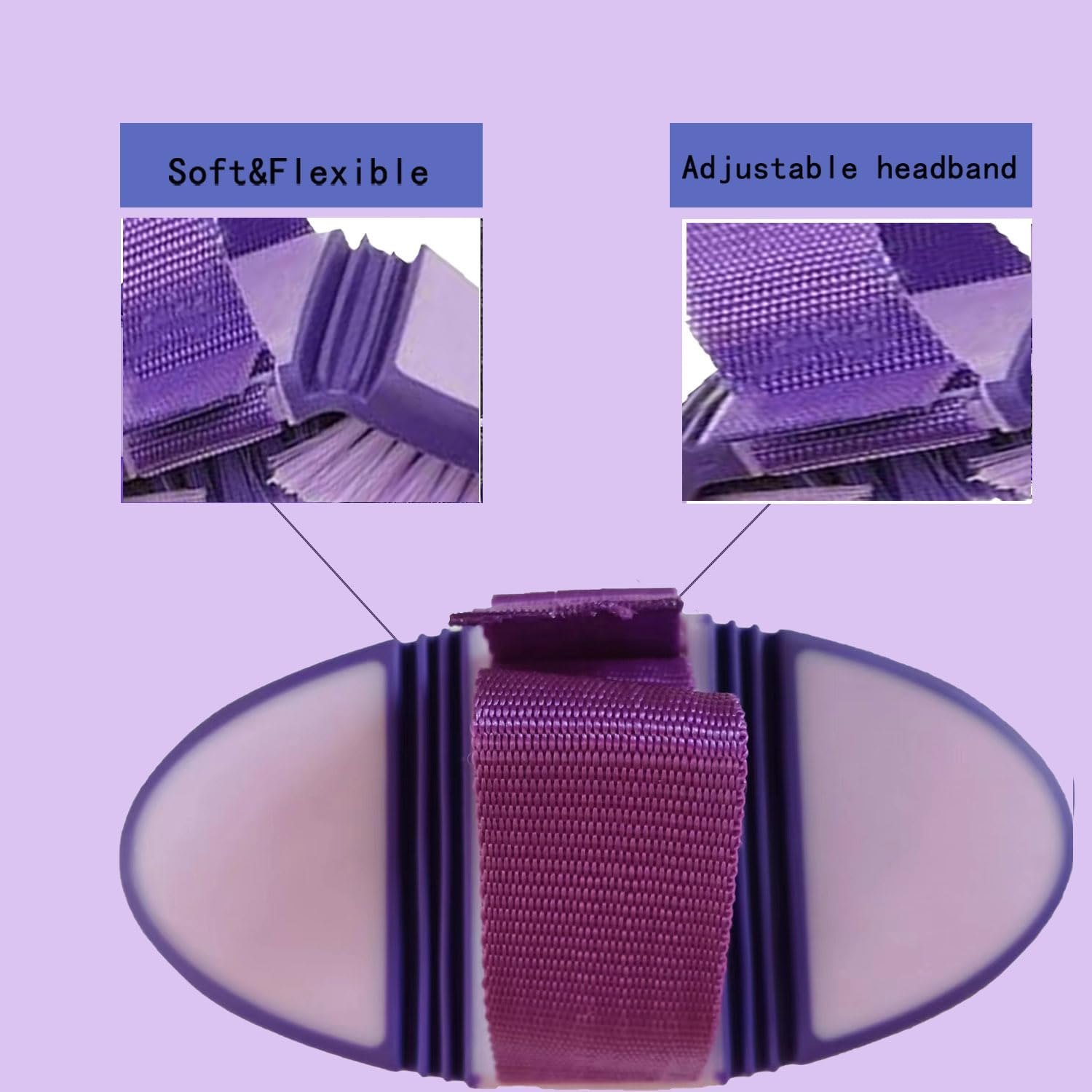 Horse Brush Grooming Tool for Horses Bendable Horse Care Tool Horse Cleaning Soft Brush Horse Grooming Supplies （Purple） image number 1