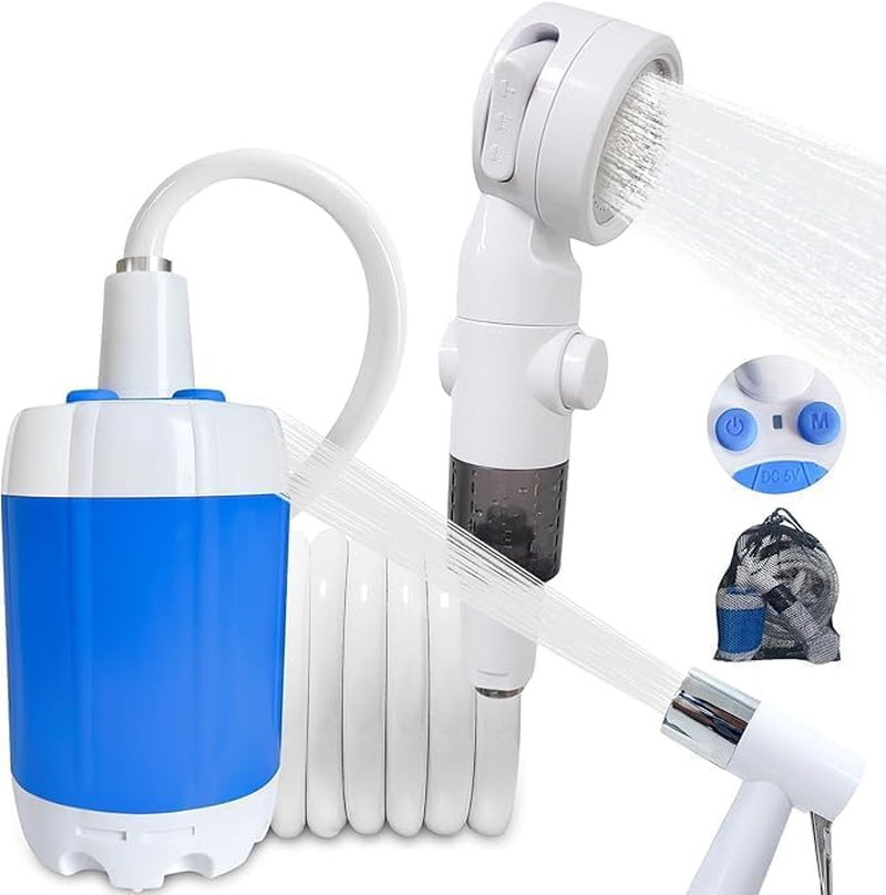 Ann Katy Portable Camping Shower Outdoor Camp Shower Pump,Upgrade Rechargeable Electric Shower Pump with Intelligent Digital Display Multiple Spray Modes for Camping, Hiking, Traveling,Rv image number 3