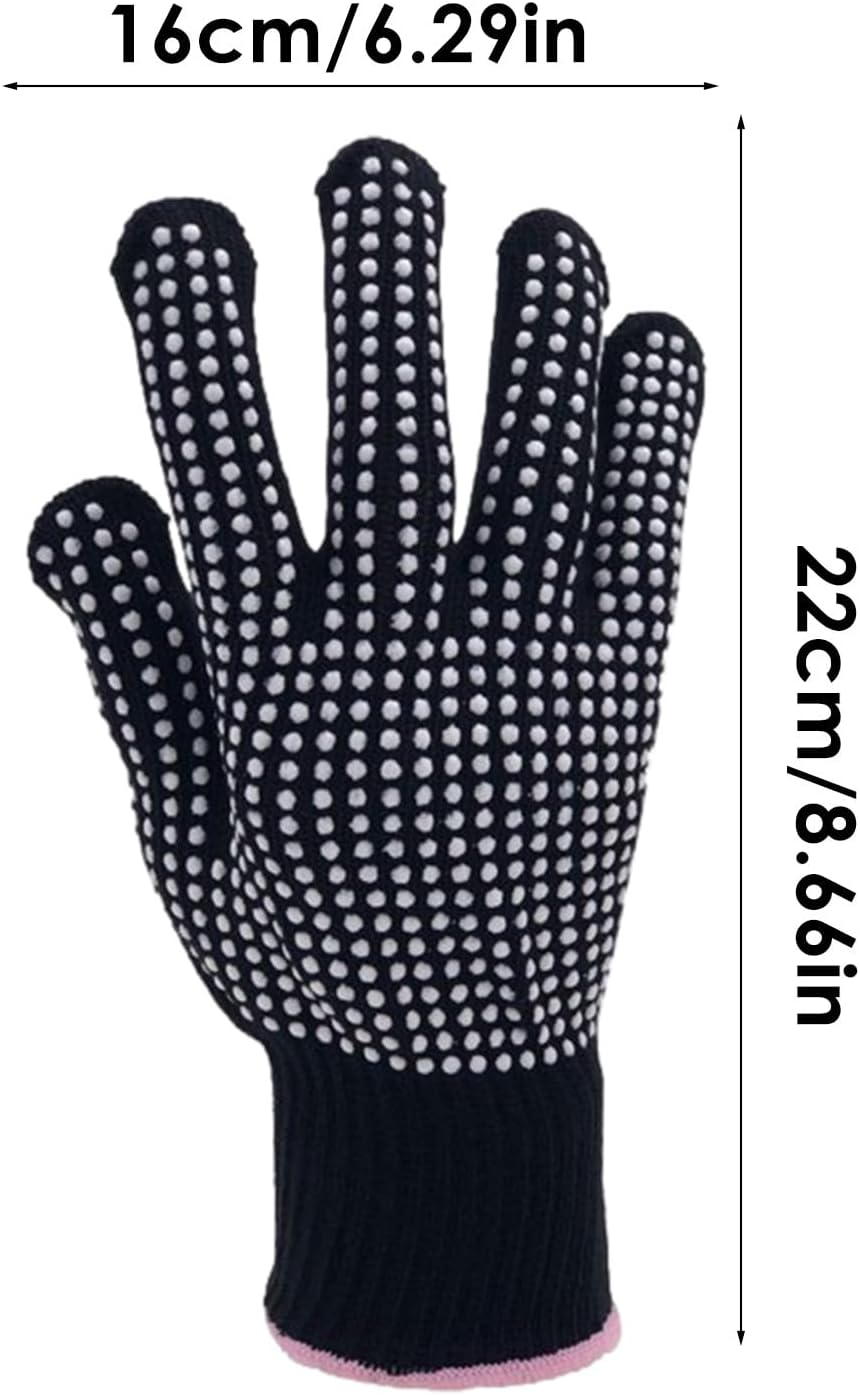 Thermal Styling Gloves, Heat Proof Gloves | Non-Slip Grip Texture, Fireproof Mitt Handling for Safe Hair Tools and Full Hand Coverage with Comfortable Protection and Comfortable Protection During image number 2