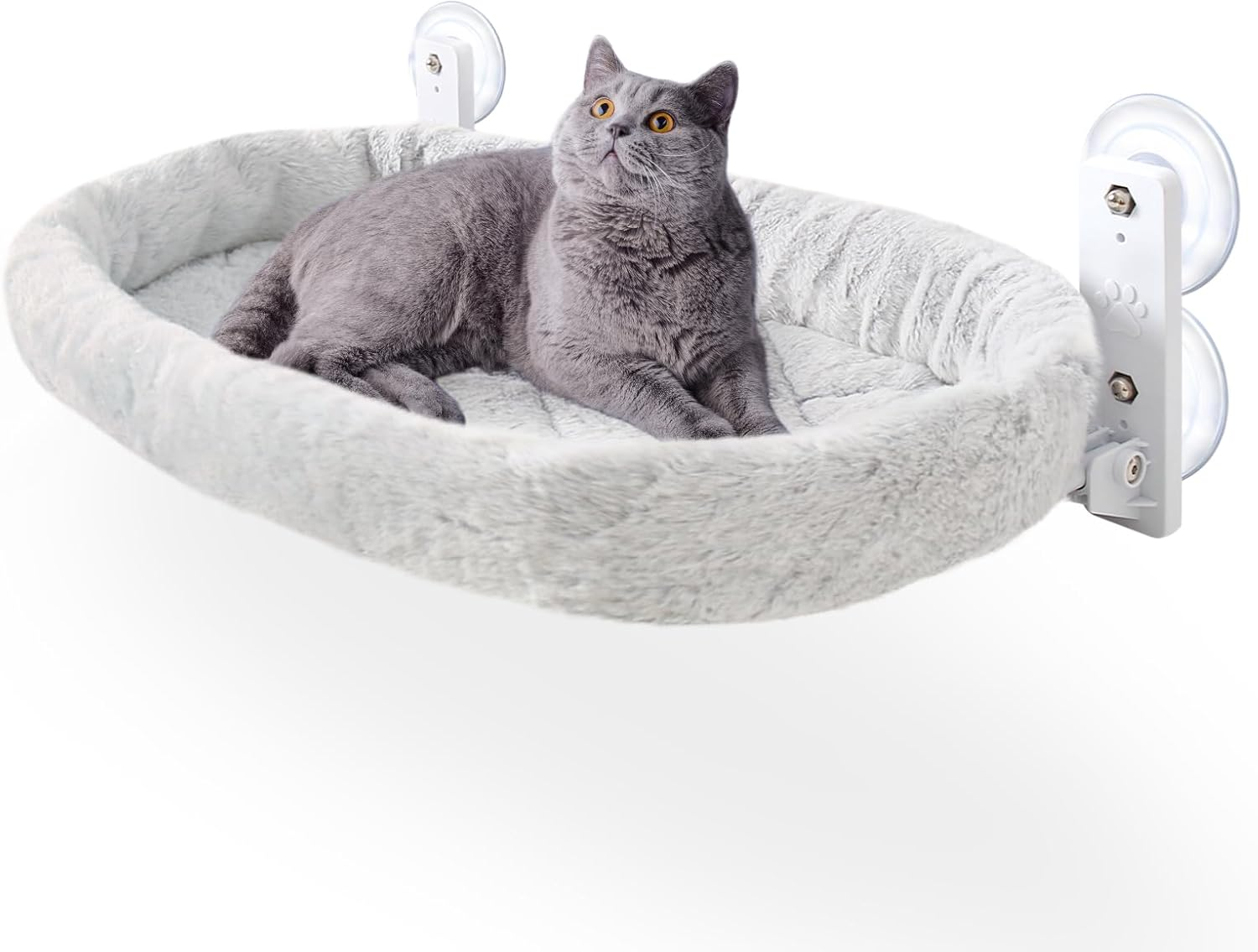 GUUSII HOME Window Lounger for Cats Cat Bed Window Hammock Cat Window Sill Cat Lounger Foldable Window Lounger Window Hammock Cat Hammock up to 18 Kg (Grey, M) image number 1
