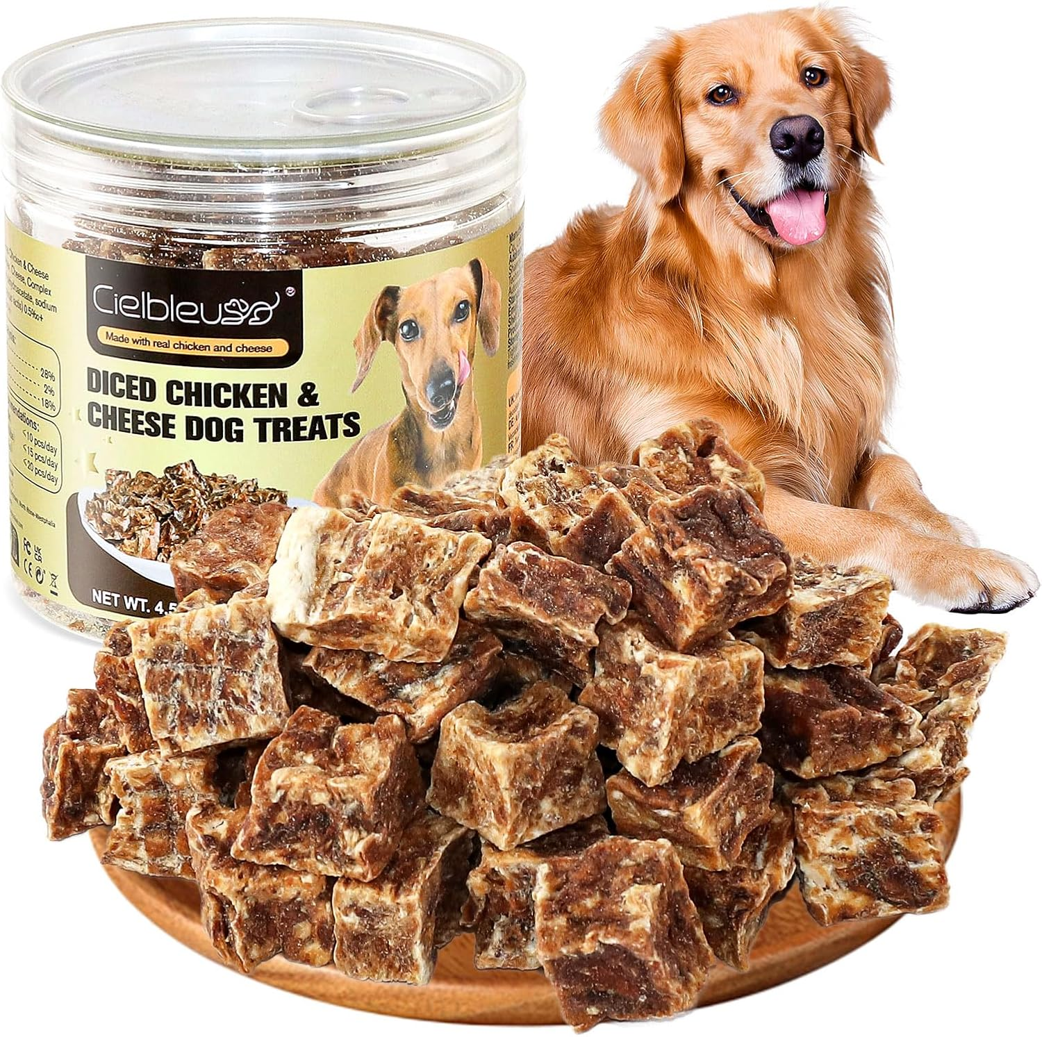Chicken and Cheese Backed Dog Treats, 100% Real Meat,Natural, Grain-Free,Training or Rewards for Dogs,128G image number 4