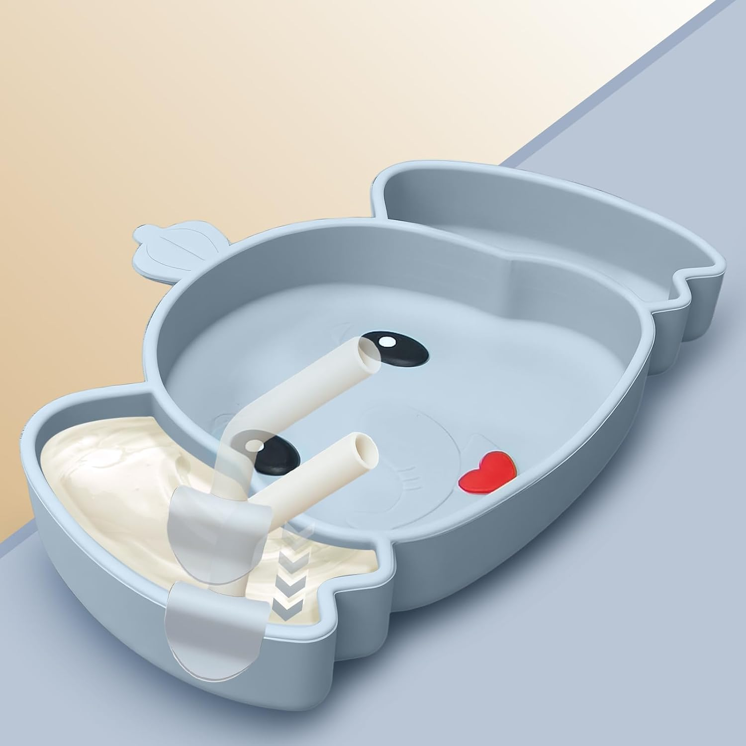 Silicone Baby Feeding Set 7PC Baby Led Weaning Supplies Self Feeding Utensils Divided Suction Dining Plate Bibs Cute Heat-Resistant Design Sippy Cup 304 Stain Steel Spoons Forks Toddler Utensil Set image number 1