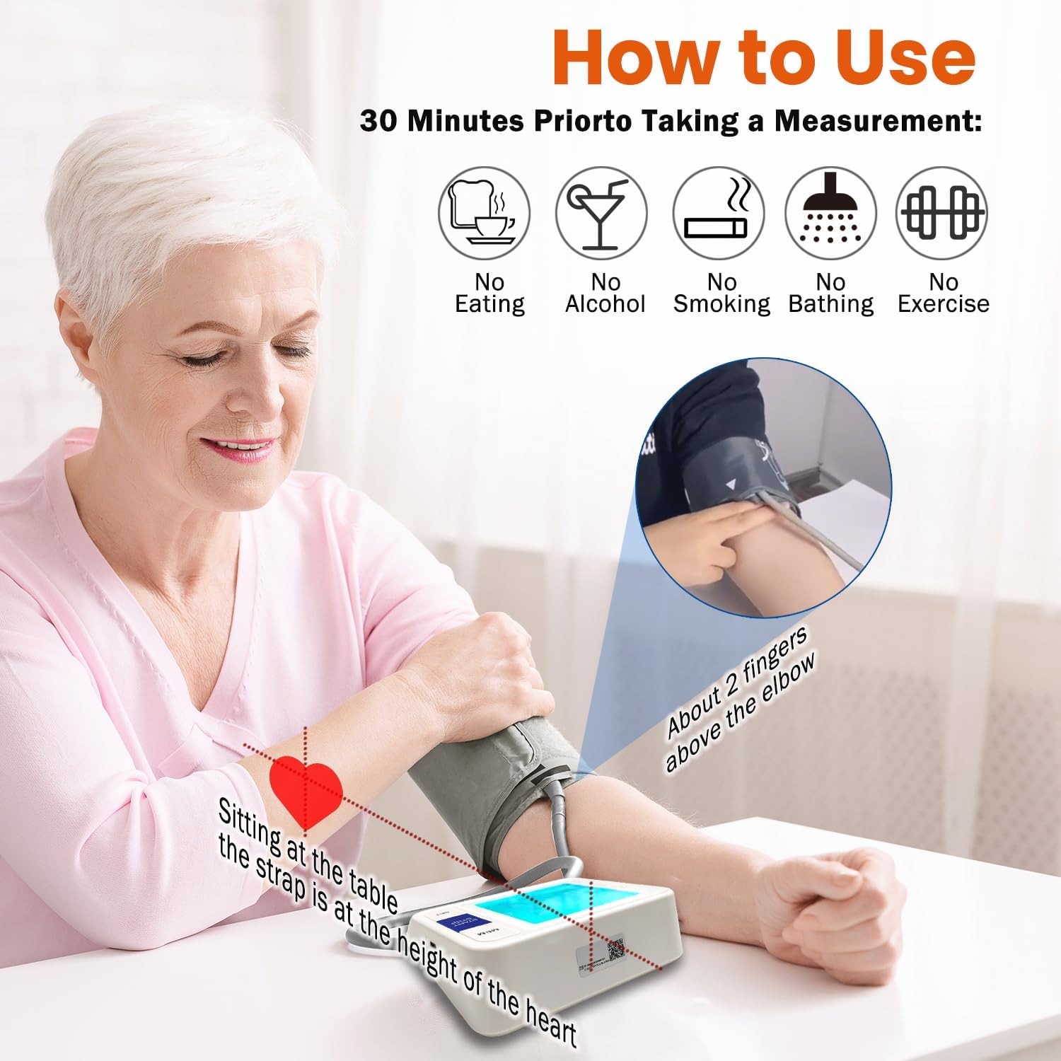 Upper Arm Blood Pressure Monitor with Wide Range Cuff 8.7"-16.5", 4" Large Backlit Display Automatic BP Machine, Dual-User 2&times;90 Memory Accurate Tensiometro Digital for Home Use with Storage Bag image number 1
