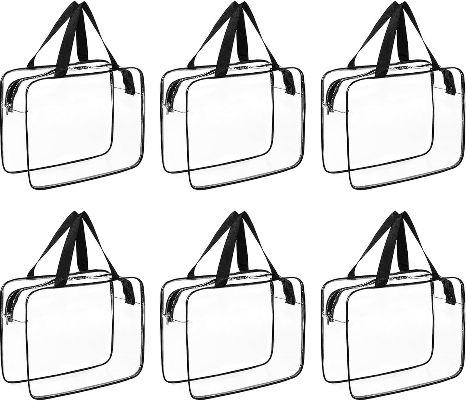 6 Packs Clear PVC Toy Storage Bags with Zipper，Waterproof Toy Bags for Board Games, Building Blocks, Board Game, Stationery, Kids Books (6) image number 1