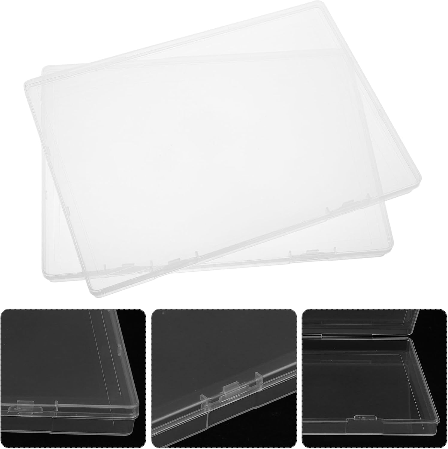 NOLITOY 2Pcs A5 Birth Certificate Storage Box Lid Plastic Organizer for Important Documents Keepsake Holder for Travel and Home Office image number 1