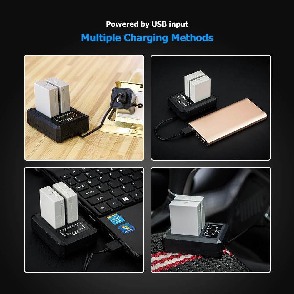 JJC LP-E8 Battery Charger USB Dual Slots for Canon EOS 700D 650D 600D 550D Rebel T5I T4I T3I T2I, Replaces Canon Charger LC-E8C, with 40Cm Extension Cable image number 3