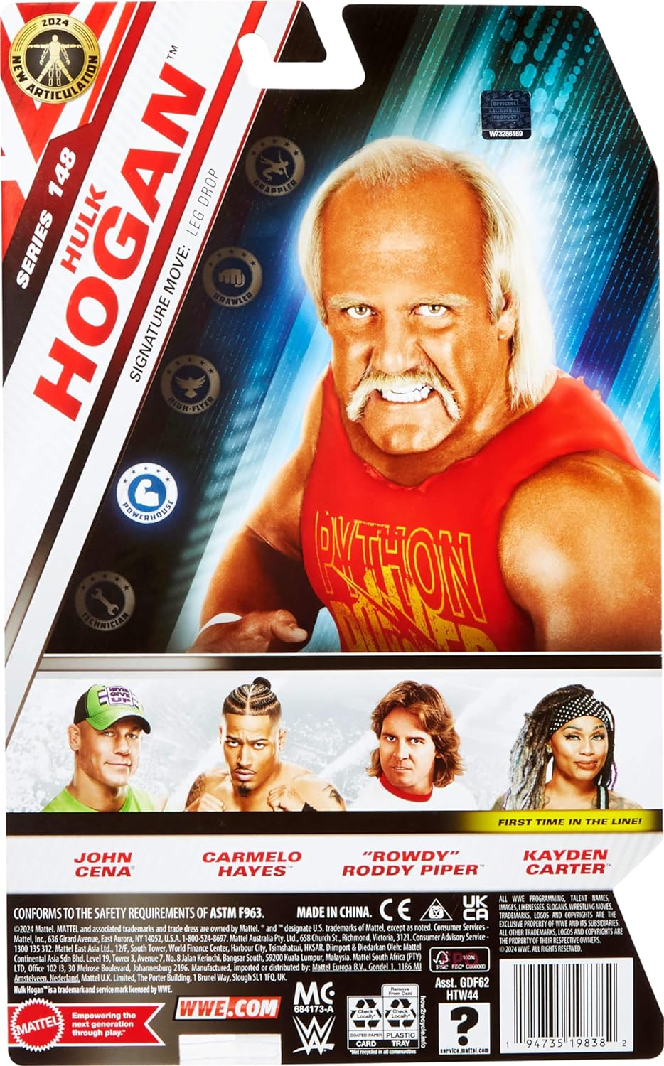 Mattel WWE Action Figure, 6-Inch Collectible Hulk Hogan with 10 Articulation Points & Life-Like Look image number 2