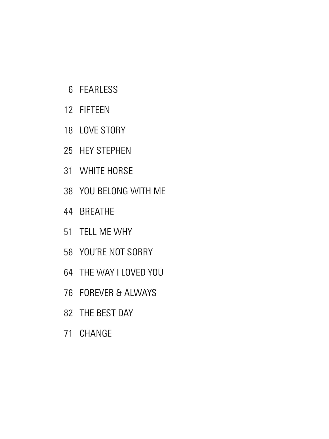 Taylor Swift - Fearless: Easy Piano image number 5