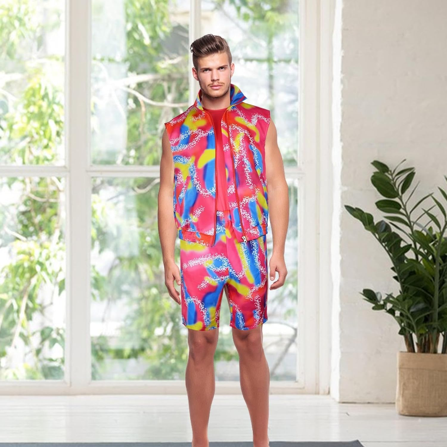 Retro Sportswear Outfits | Retro Sportswear Set - Comfortable Men Button down Shirt for Disco Party Retro Summer Party image number 5