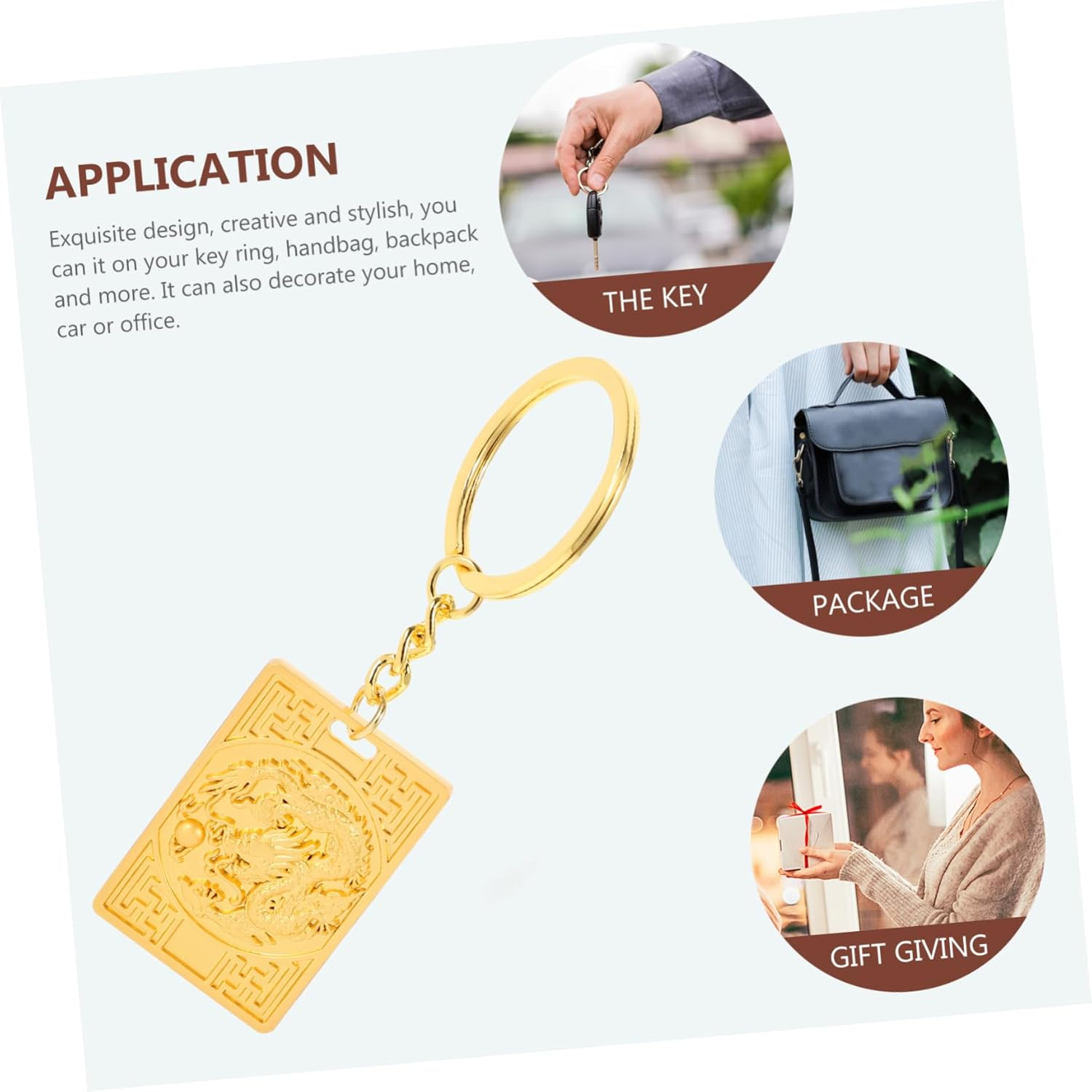 Cabilock Year Dragon Keychain Dragon Keychain for Bag Key Ring Lovely Key Rings for Purse Charm image number 1