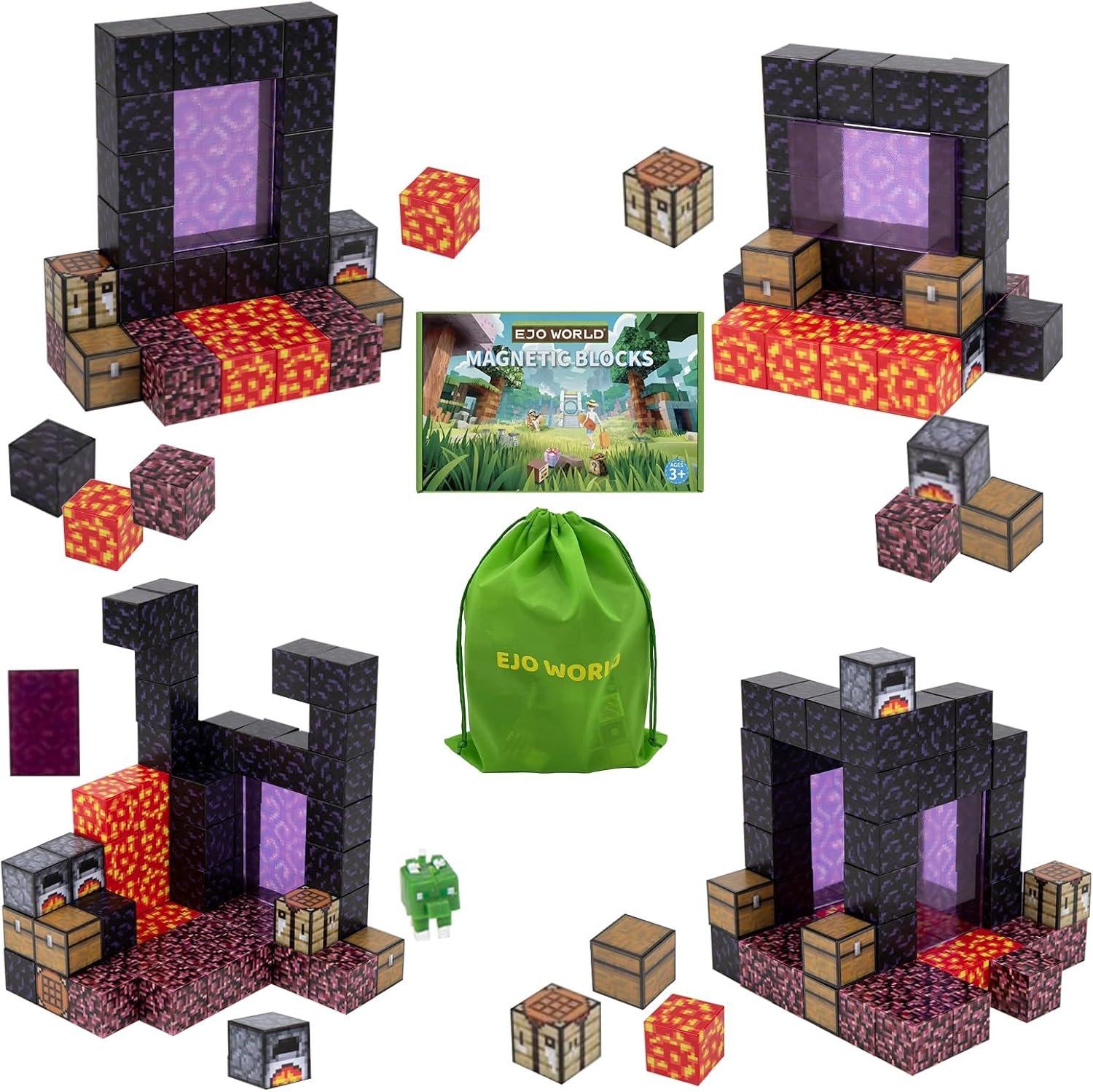 32-Piece Premium Magnetic Blocks - Magic Portal Set, STEM Learning Kids Toys, Safe and Strong Magnetic Building Blocks, Expandable Fun with Double Sets, Perfect for Boys & Girls Aged 3+ image number 4