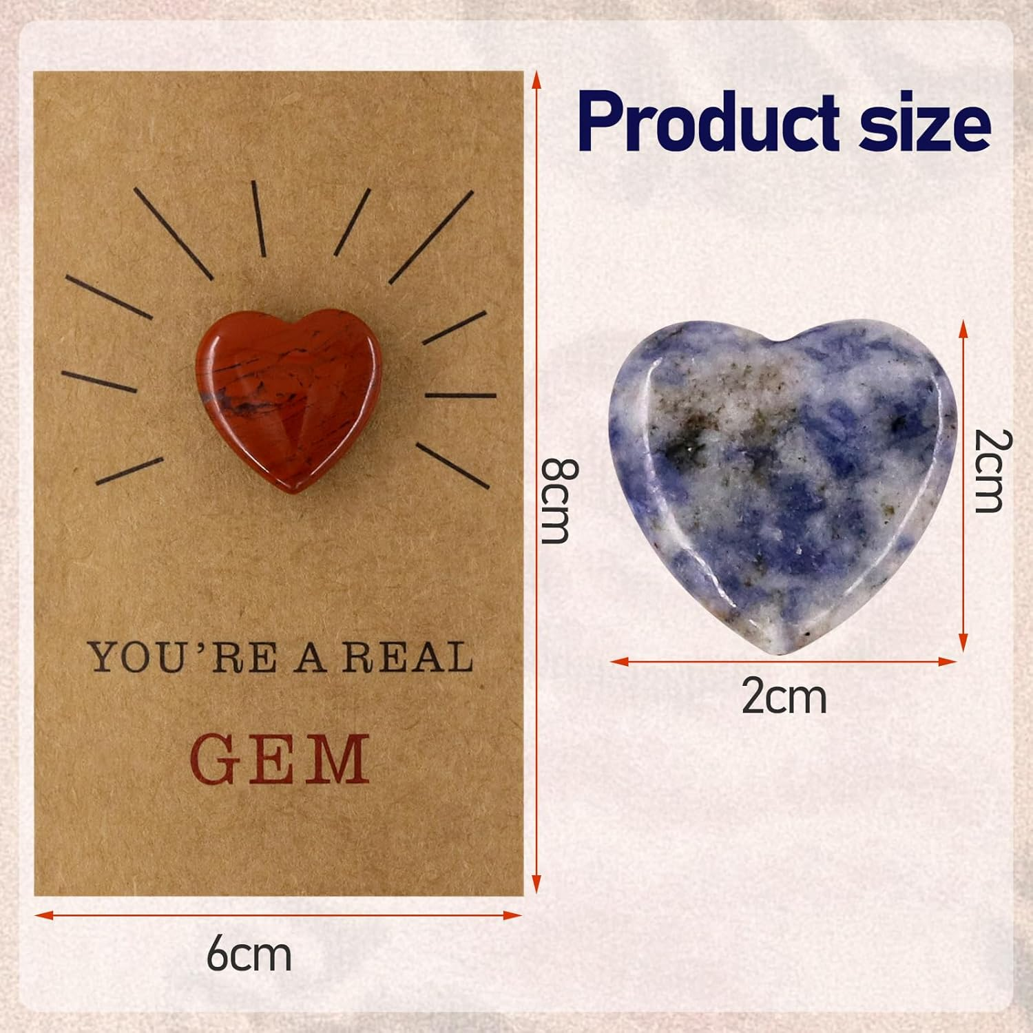 For Girl - 24 Pack Valentines Cards with Heart-Shape Crystals Natural Gemstone - Exchange Card Presents for Girls Boys School Class Classroom Party Favors image number 4