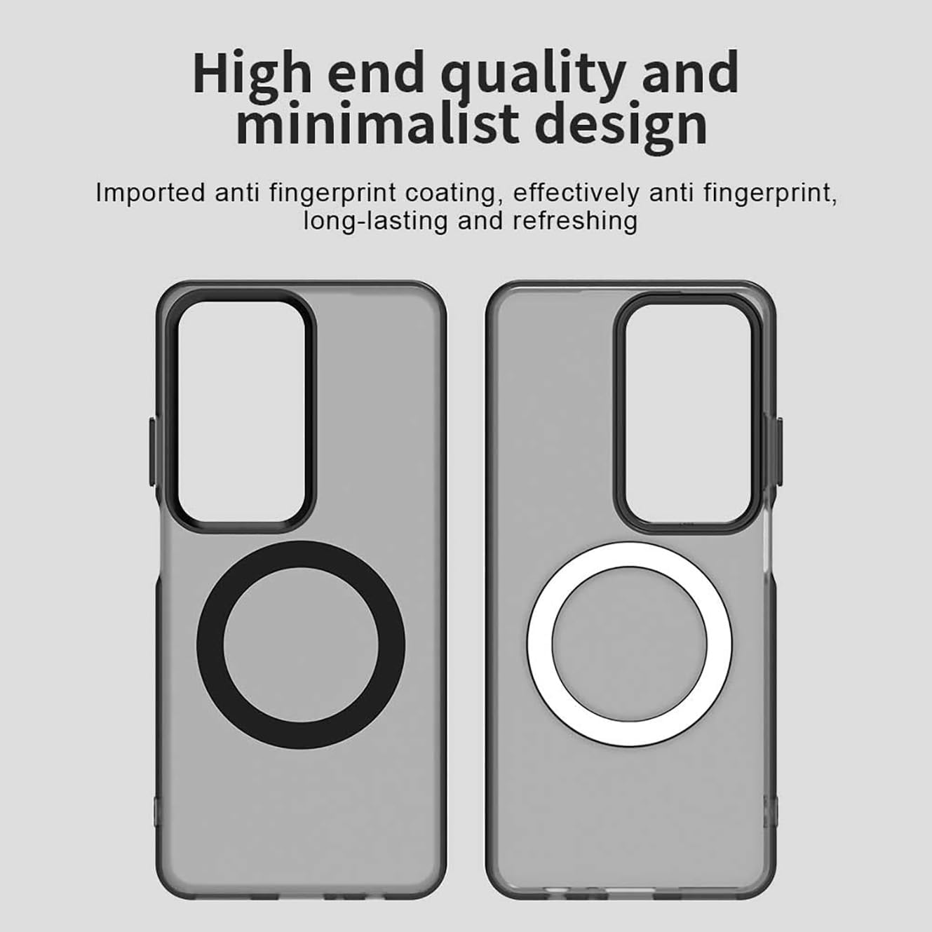 YUECXIN Magnetic Case for Oppo A80 5G Compatible with Magsafe Wireless Charging, Ultra Thin Translucent Matte Mobile Phone Case TPU Shockproof Protective Case Black image number 2