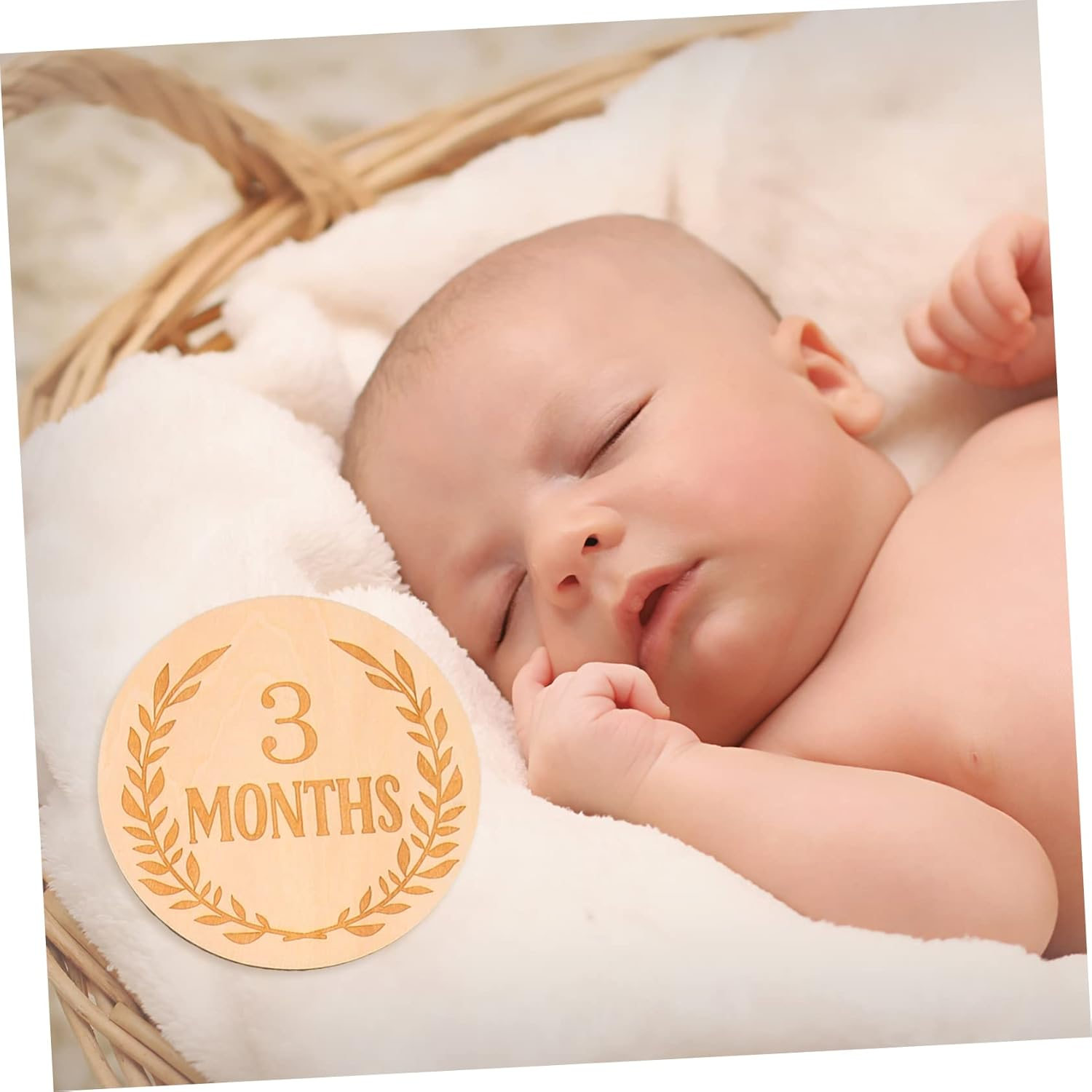 13Pcs Memorial Milestone Cards Wooden Sign for Monthly Milestones Welcome Photo Props image number 1