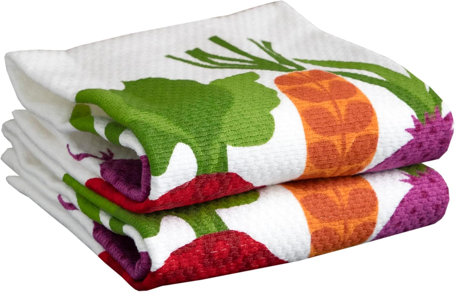 T-Fal Textiles 62445 2-Pack Veggie Print Dual Sided Woven Weave Cotton Kitchen Dish Towel