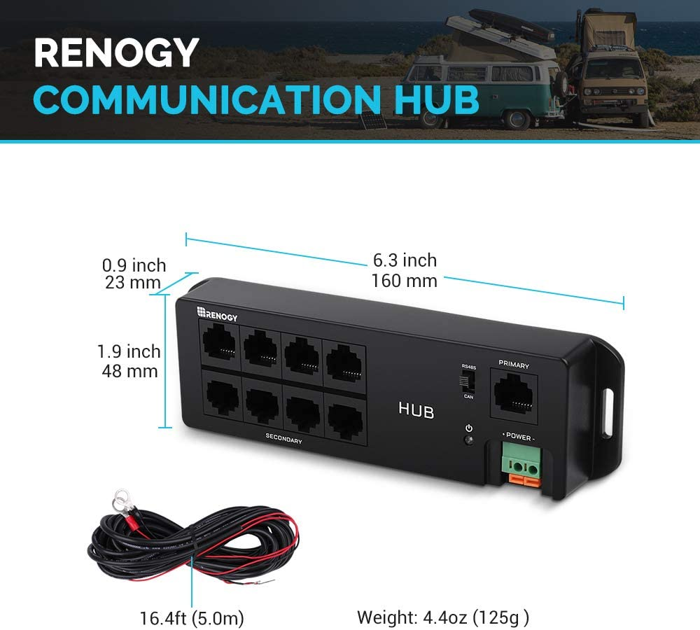 Renogy Bluetooth Hub RJ45 Communication Port Wirelessly Monitor Multiple Devices image number 3