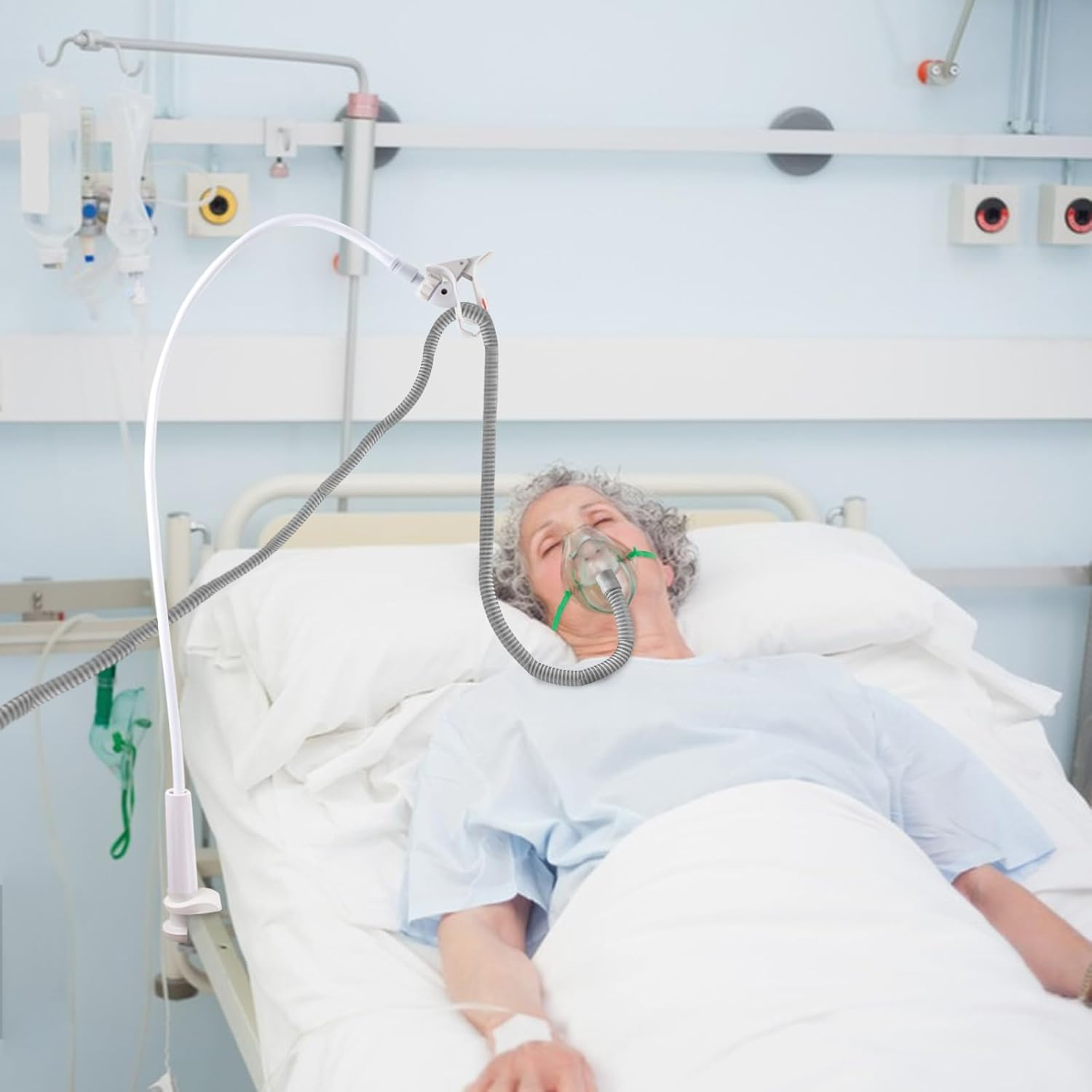 JDFHFGB CPAP Hose Holder, Hose Lift Support, Adjustable Hose Hanger to Prevent Tangling, Leakage & Blockage, Keeps Air Hose Away from Face & Arms for Better Sleep, Fits Any Room, Robust & Flexible Design image number 3