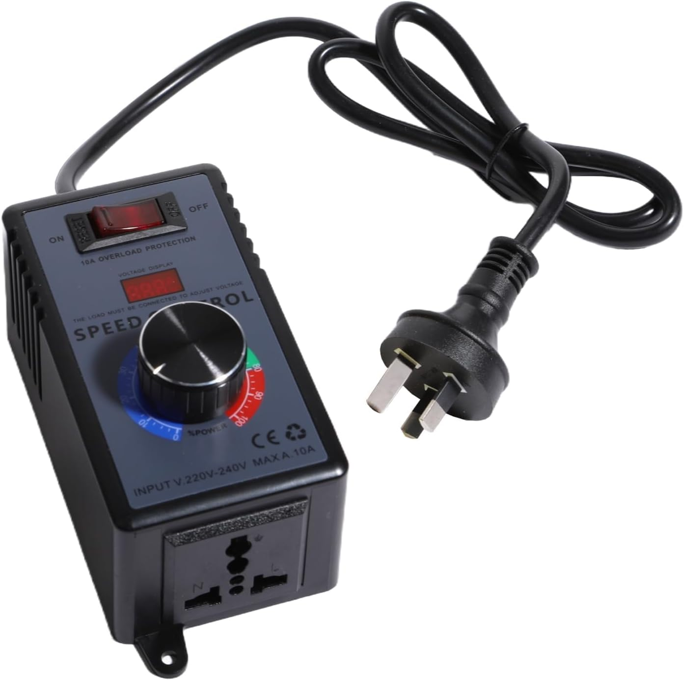 Aikoolwer AC Motor Speed Controller 220V Variable 4000W Max 10A Voltage Regulator Overload Protection Led Display Universal for Fan Drill Router image number 3