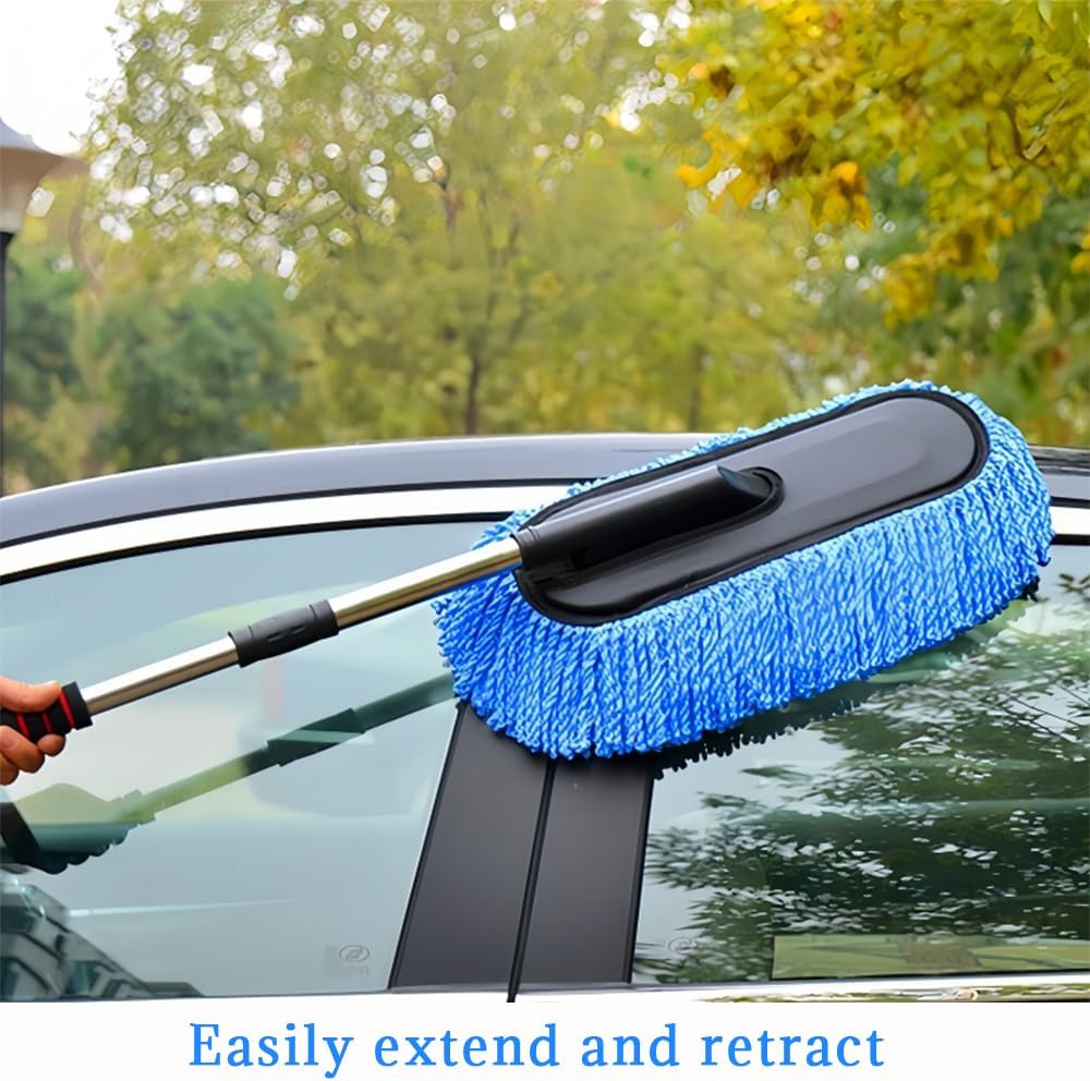 4-Pack Fiber Car Duster, Car Wash Mop with Retractable Handle, Clean Your Car Comfortably and Effectively and Remove Dust, Suitable for Car Interior and Exterior Cleaning Tools image number 4
