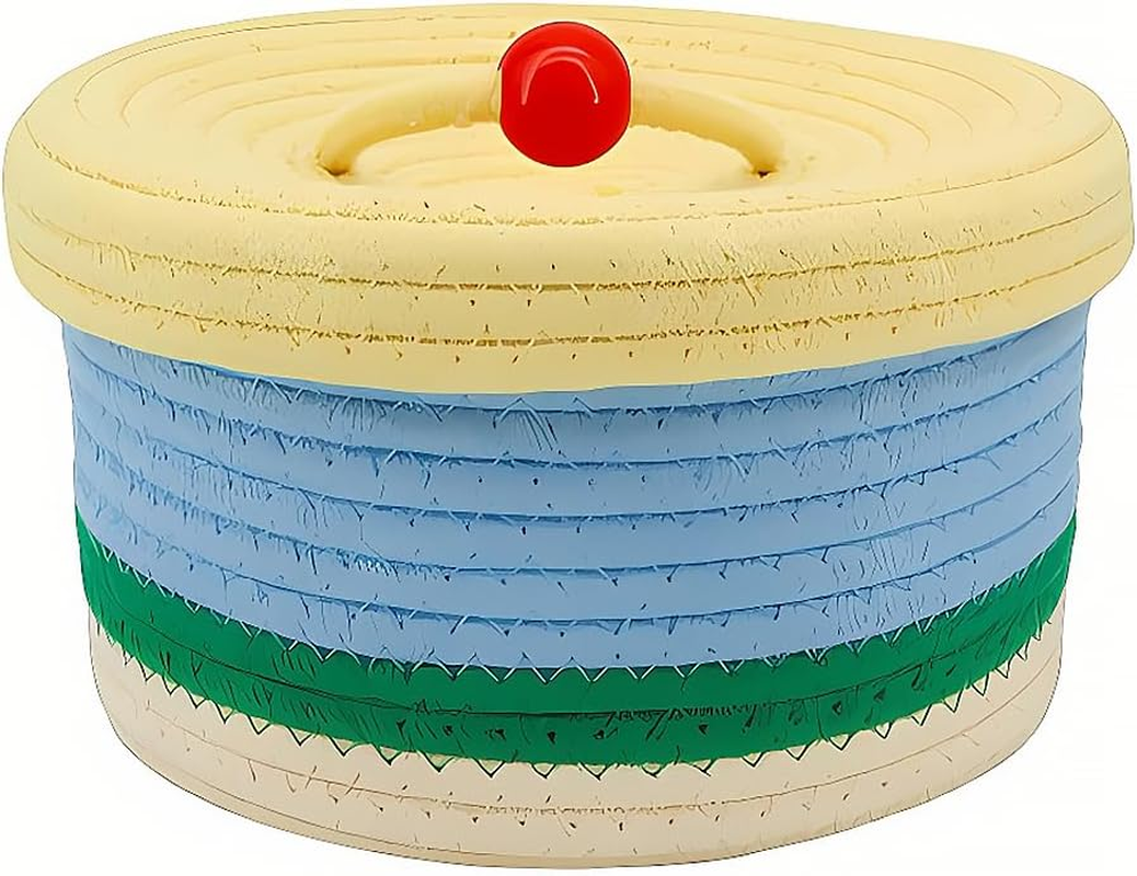 AIMALL Dopamine Storage Basket, Cotton Weave Colorful Desktop Organizer, Ideal for Cosmetics, Toys, Creative Cream Cake Theme, 9.05 X 5.51 Inches