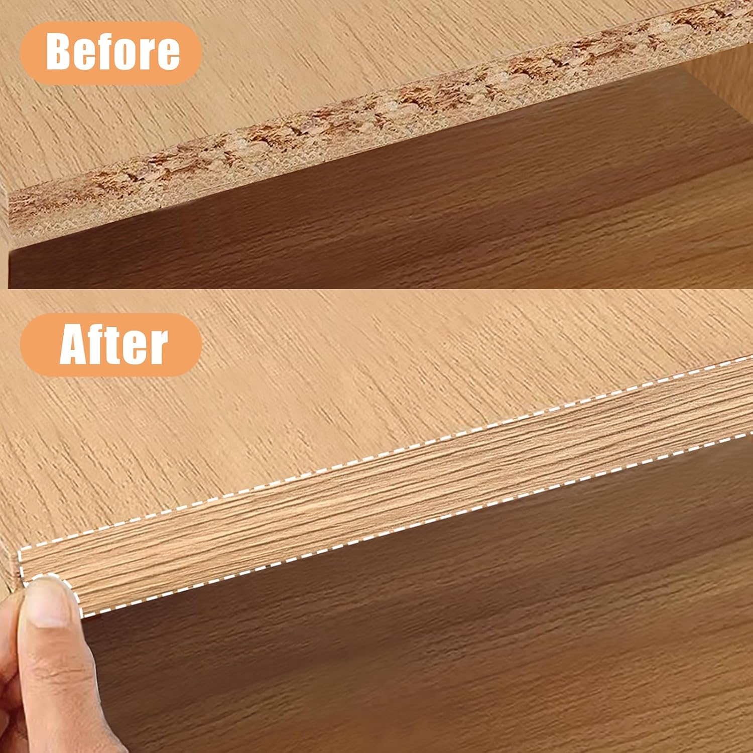 Edging Tape,Veneer Furniture Edging Strip,Self-Adhesive Edge Banding,Wood Veneer Trim for Tables,Chairs,Panels Renovation（10Meters #4） image number 2