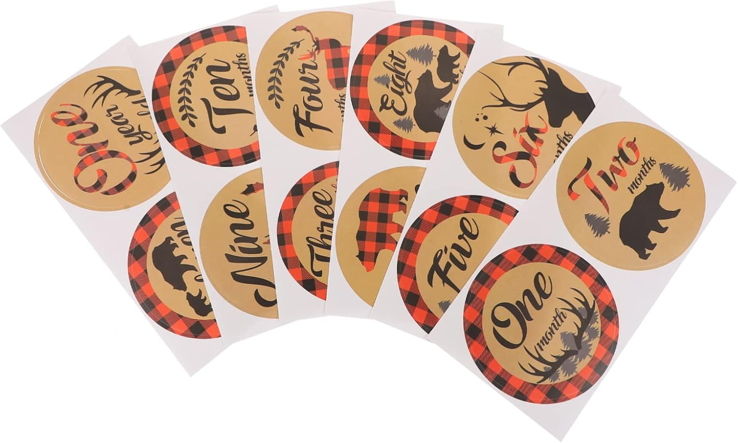 12Pcs Labels Milestone Stickers Newborn Monthly Decals Self-Adhesive Stickers for Photos Easy to Stick and Tear off Non-Toxic Safe image number 4