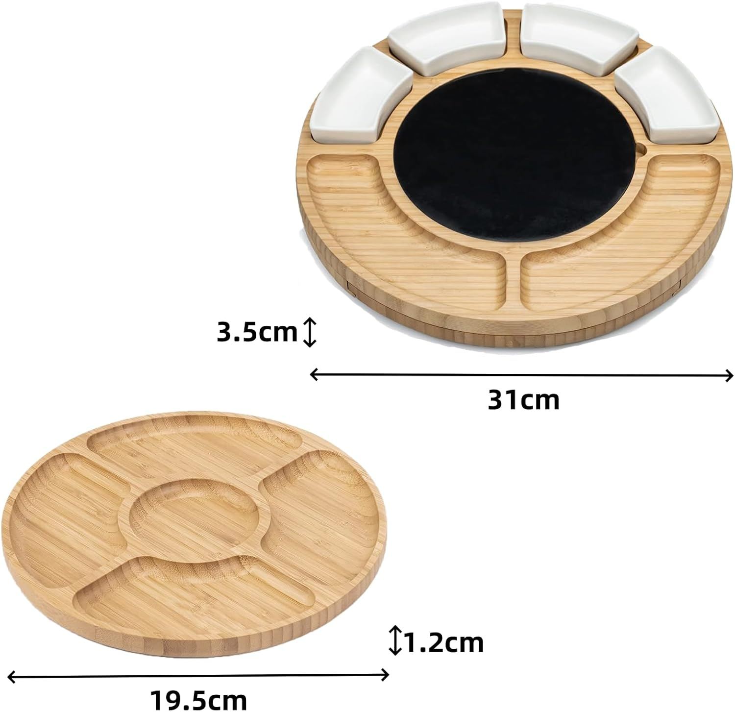 FORYUSE Cheese Board with Knife Set Bamboo Charcuterie Boards with Serving Platter Tray for New Home Gift, Wedding, Birthday, Family Party, Christmas image number 4