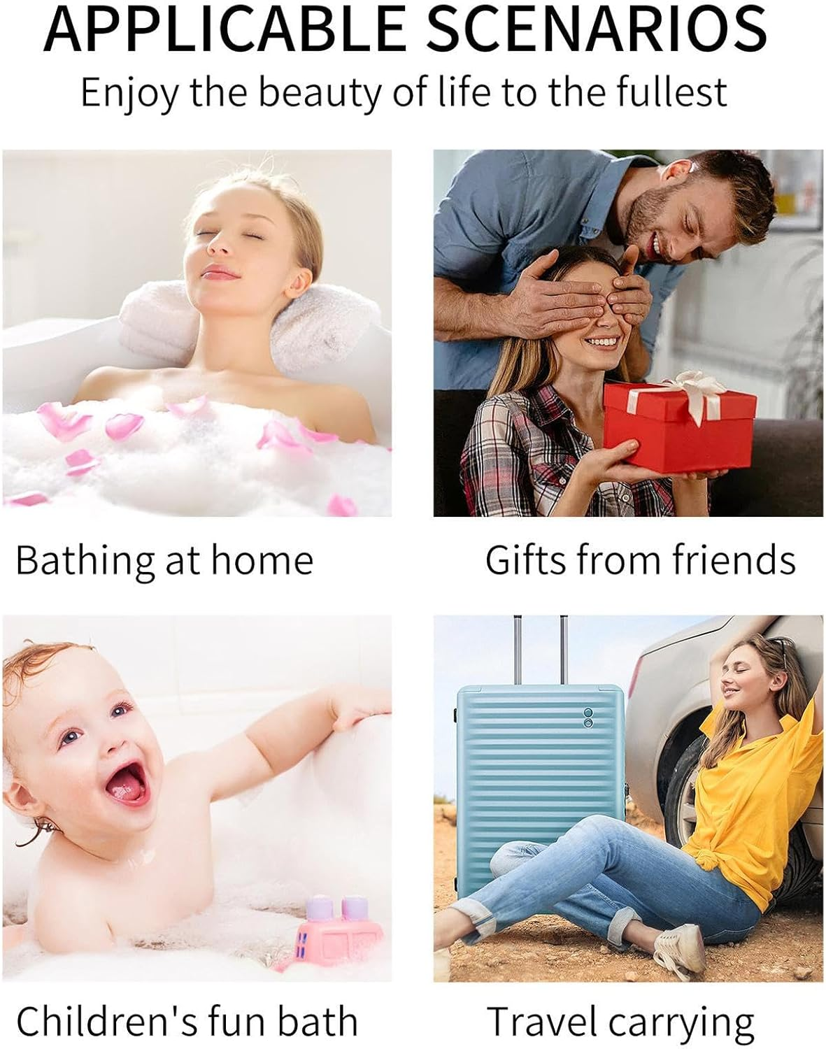 Bubble Bath for Women | Natural Handmade Bomb Balls with Natural Sea Salt - Bath Supplies for Women, Girl, Woman, Him, Kids image number 4