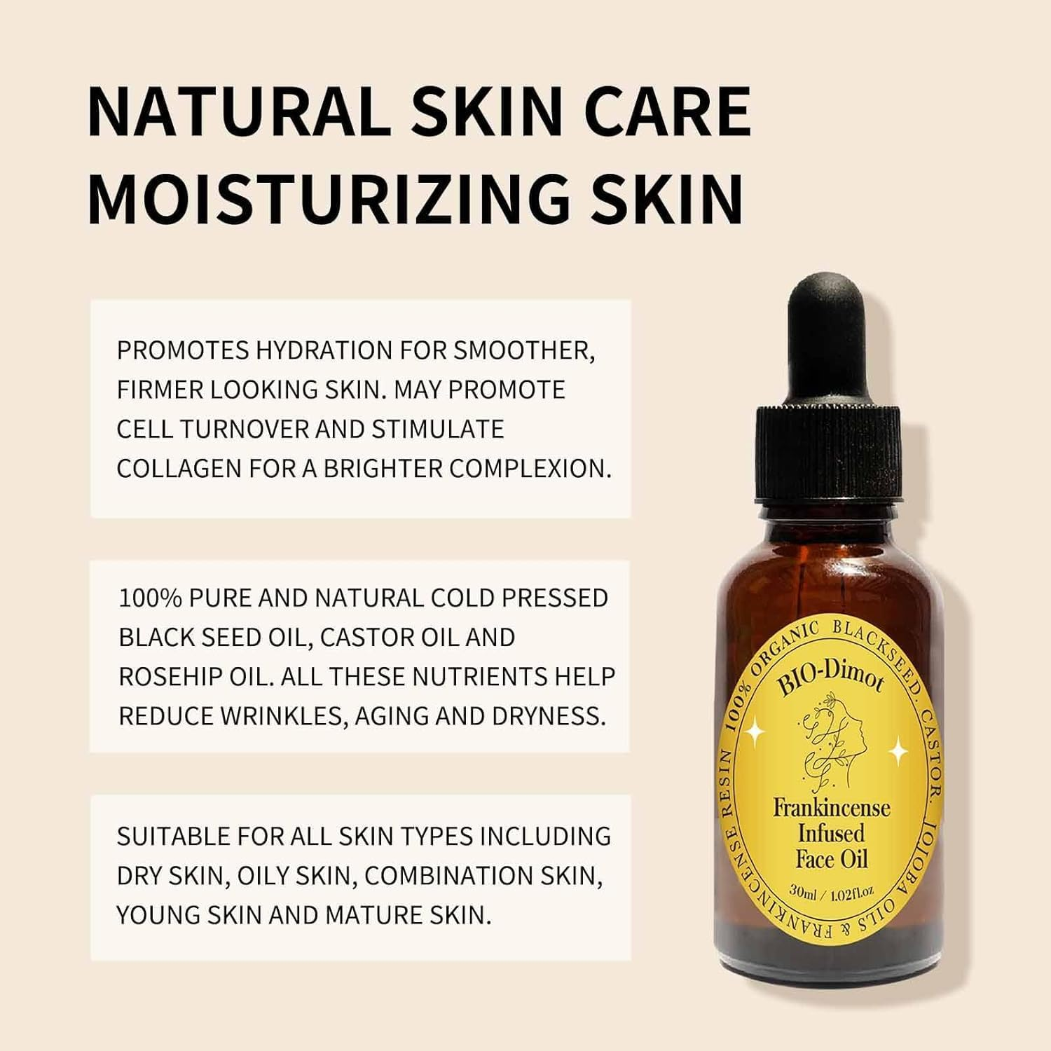 Frankincense Resin Oil for Face，Frankincense Resin Infused Organic Black Seed & Jojoba Oils,Natural Skin Care Moisturizing, Facial Anti-Aging Moisturizing Skin Serum image number 4