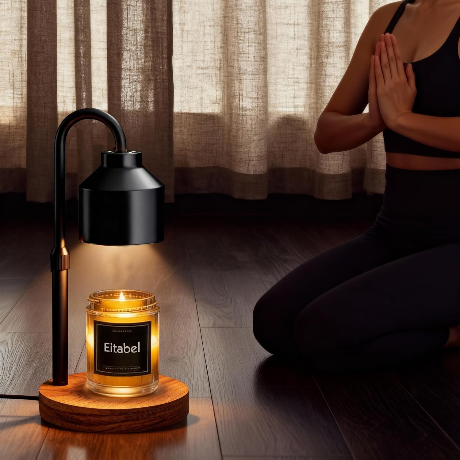 Electric Candle Warmer Lamp with Timer, Adjustable Height Wax Warmer Lamp for Large Wick & Jar Candles, No Flame Warmer Light with 2 Bulbs, Safe for Home Office image number 3