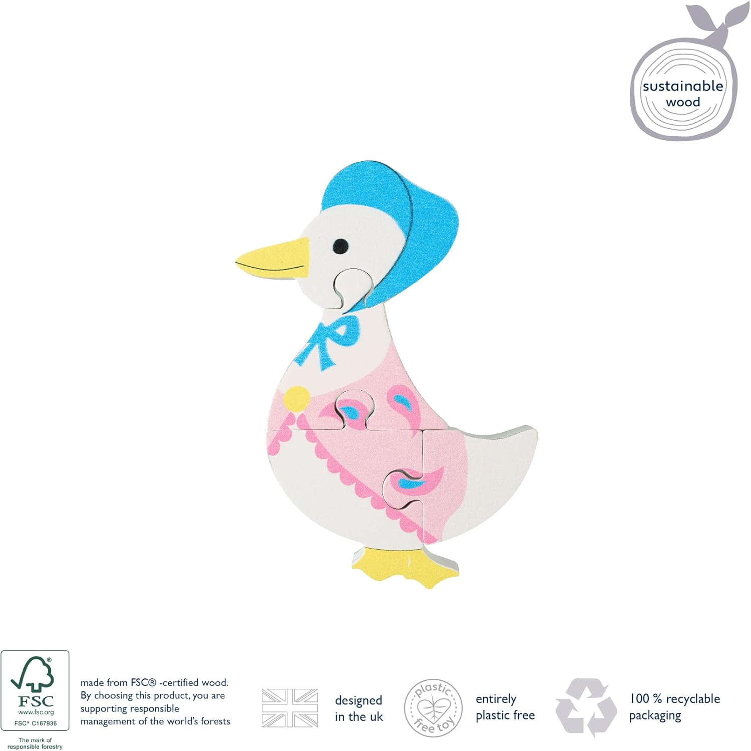 Beatrix Potter Jemima Puddle-Duck Wooden Puzzle image number 1
