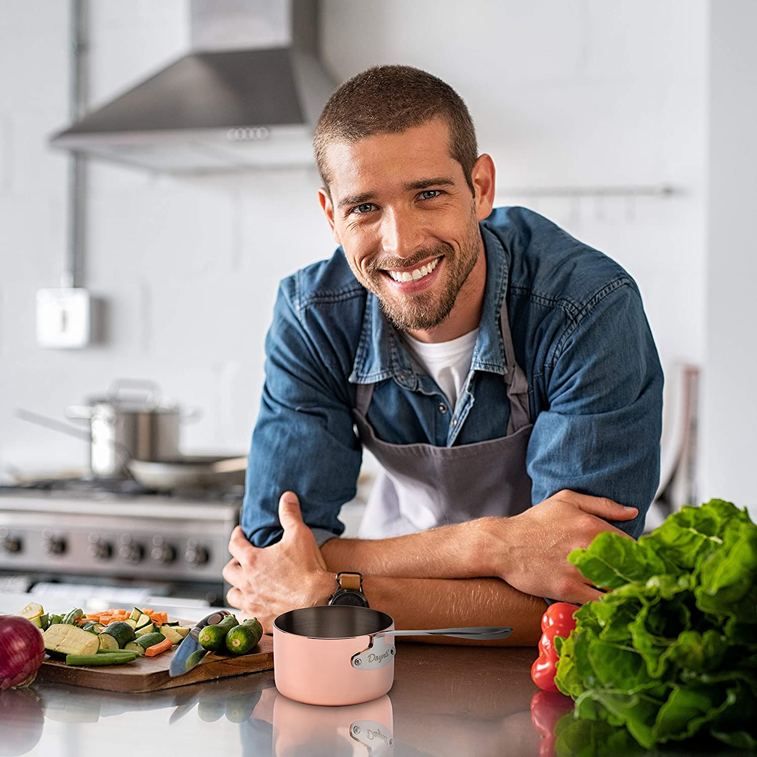 Stainless Steel Copper Plated Measuring Cup Set of 4 | Cooking & Baking Measuring Cups Kit | Liquid & Dry Ingredients | Decorative Quality Kitchen Tool | Great Gifting Idea image number 4