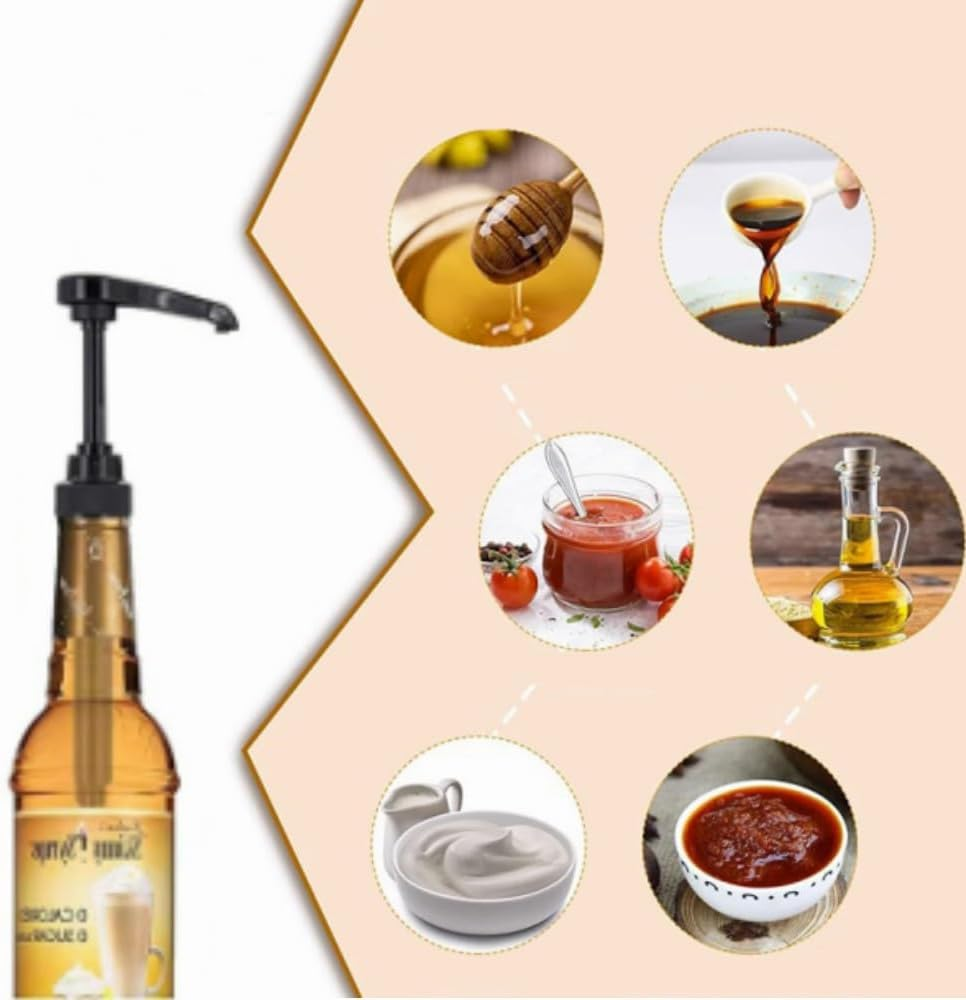 HIDOSNG Coffee Syrup Pump, 6Pcs Black Dispenser for Coffee Syrup Bottle Pump Dispenser, 750Ml Coffee Pump Dispenser Caramel Syrup Pumps Maple Syrup Dispenser image number 4