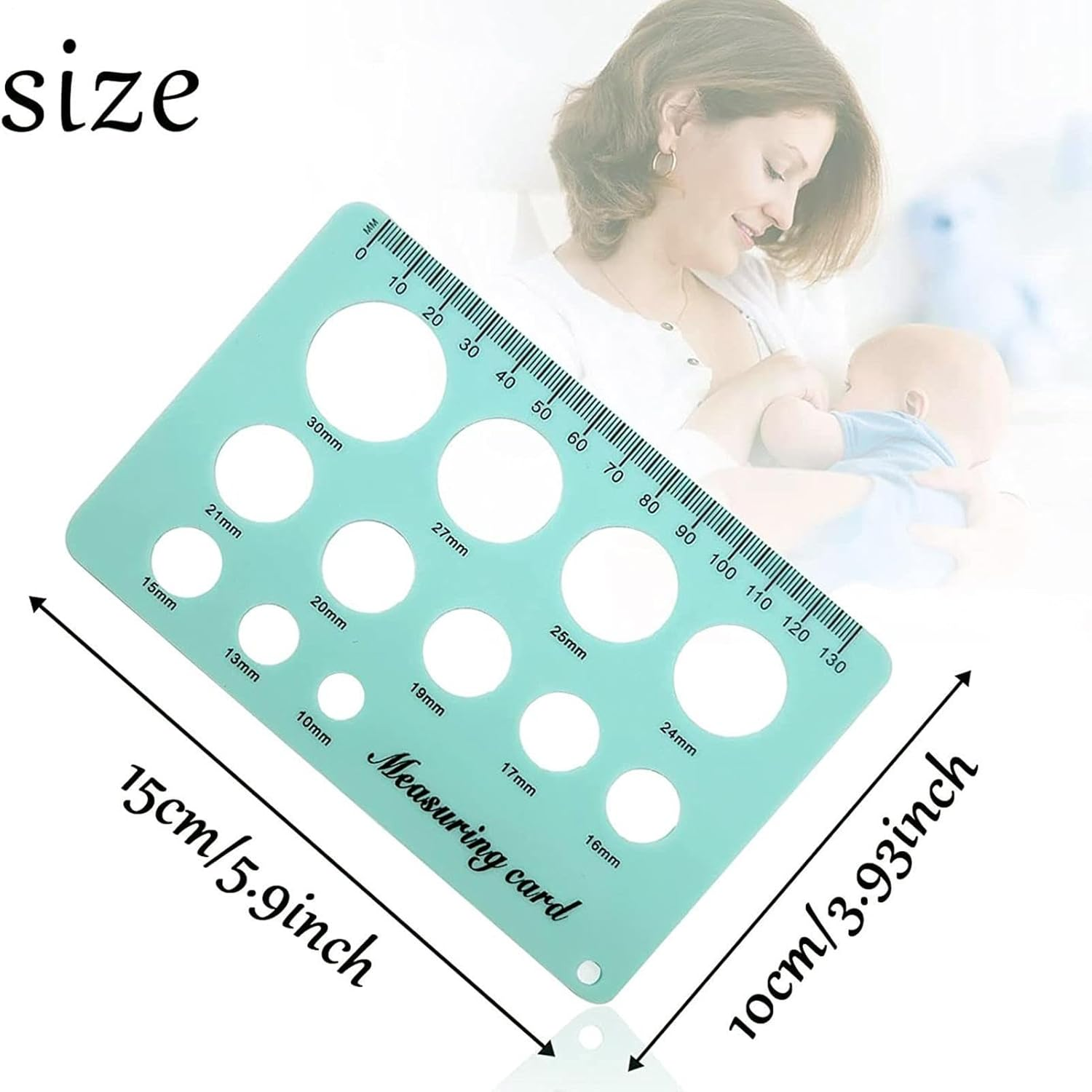 Nipple Gauge for Flange - Diameter Measuring Tool, Size Gauge | Precision Nipple Ruler, Breast Pump Selection Guide, New Mom Maternity Accessories Tool image number 4