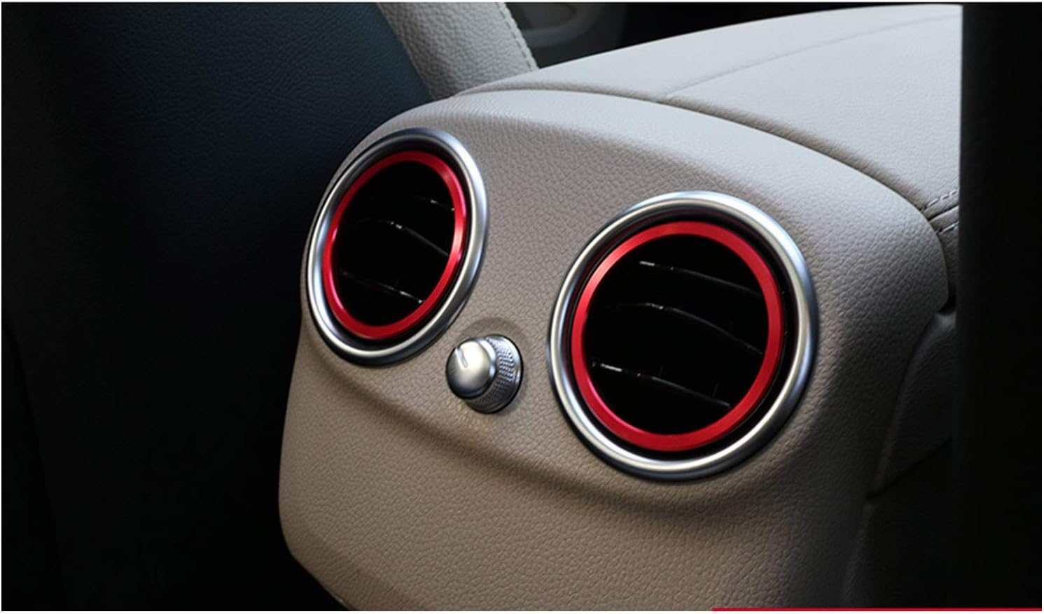 Ramecar Air Conditioner Vent Opening Inner Trim Decoration Covers for 2015-2021 Mercedes Benz W205 C180 C250 C300 C350 C400 C63 AMG, 2016-2022 GLC Class (7 Pcs, Red Aluminum) image number 1