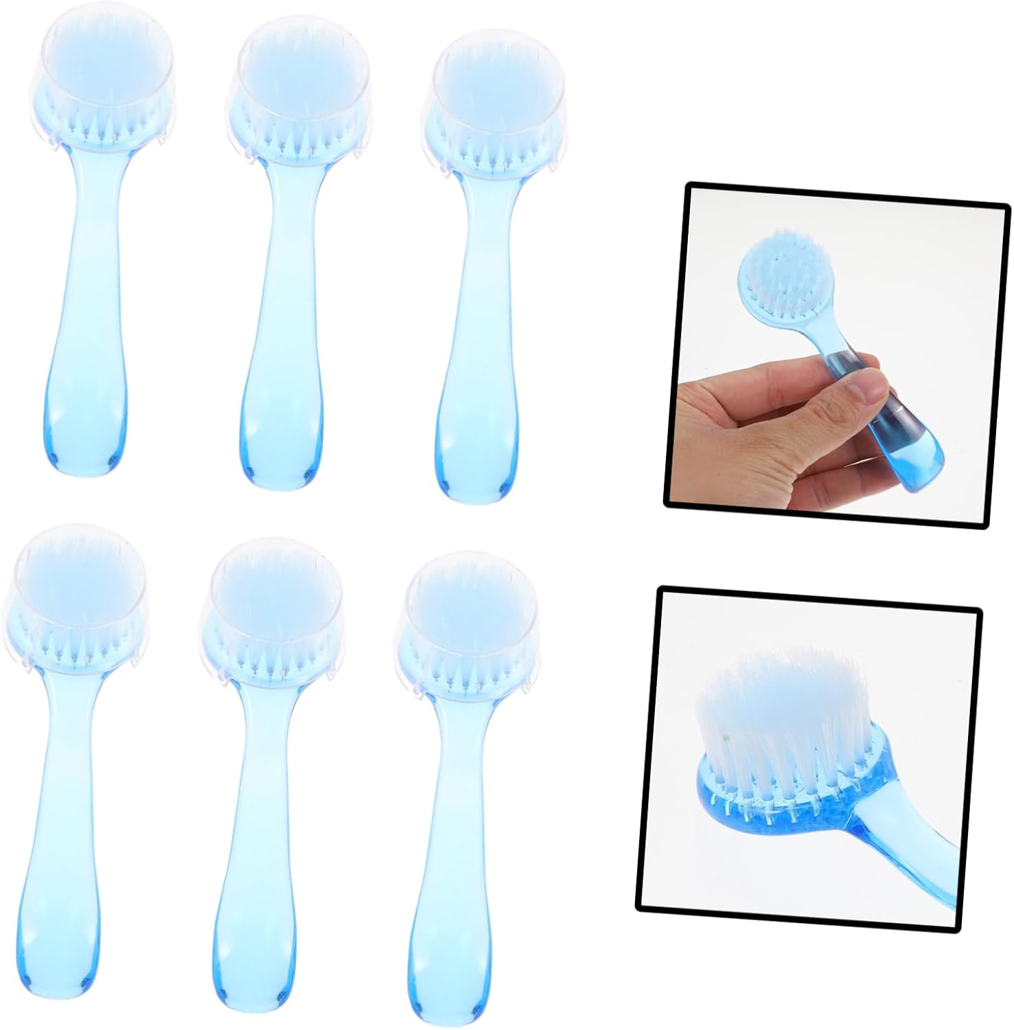 DECOMELODY 6Pcs Manicure Nail Brush round Head Brush Professional Nail Dust Cleaning Tool Home Salon Accessory image number 1
