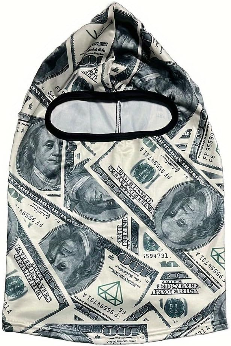 MP2 MINGPIN Balaclava Benjamins Face Mask UV Protection for Men Women Sun Hood Tactical Lightweight Ski Motorcycle Running Riding Black image number 4