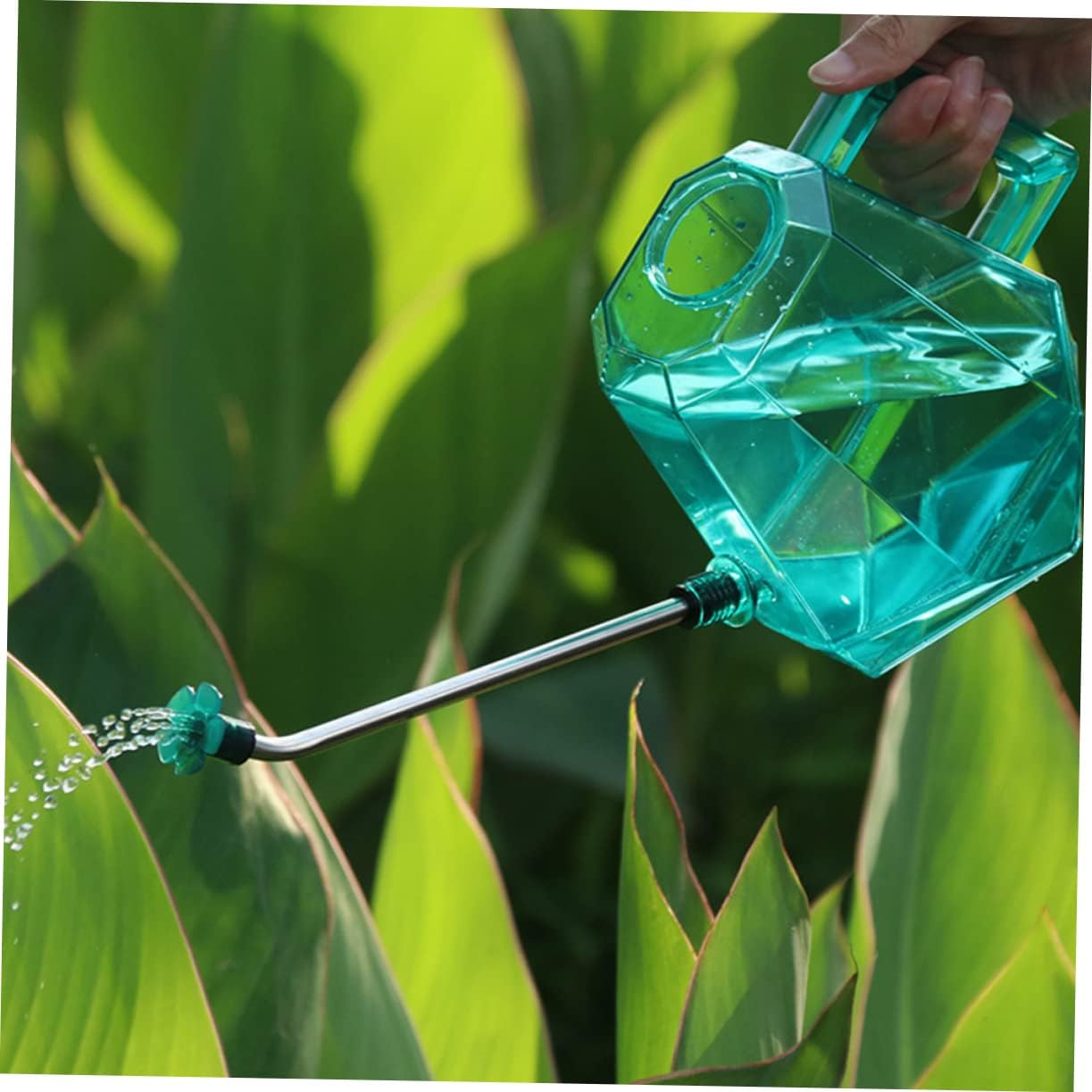 Kisangel Long Spout Watering Can for Gardening Supplies Portable Household Watering Pot Stainless Steel Construction for Indoor Plants and Outdoor Garden Use
