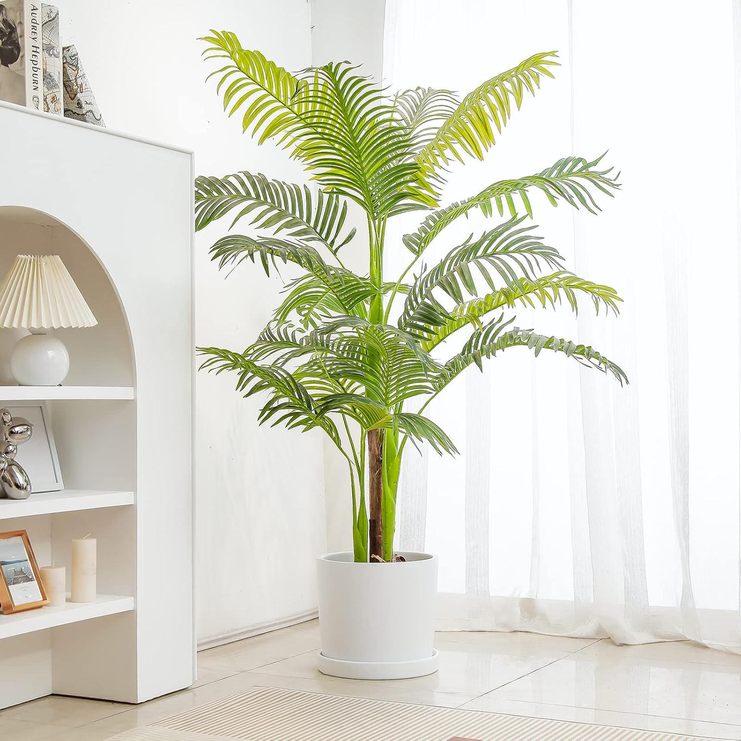 Woiida 30Cm(12&rdquo;) Large White Ceramic Flower Pot, Modern Design Plant Pot with Drainage Hole and Plug, Container for Outdoor, Garden or Indoor, Home,Office, Balcony Garden Decor image number 1