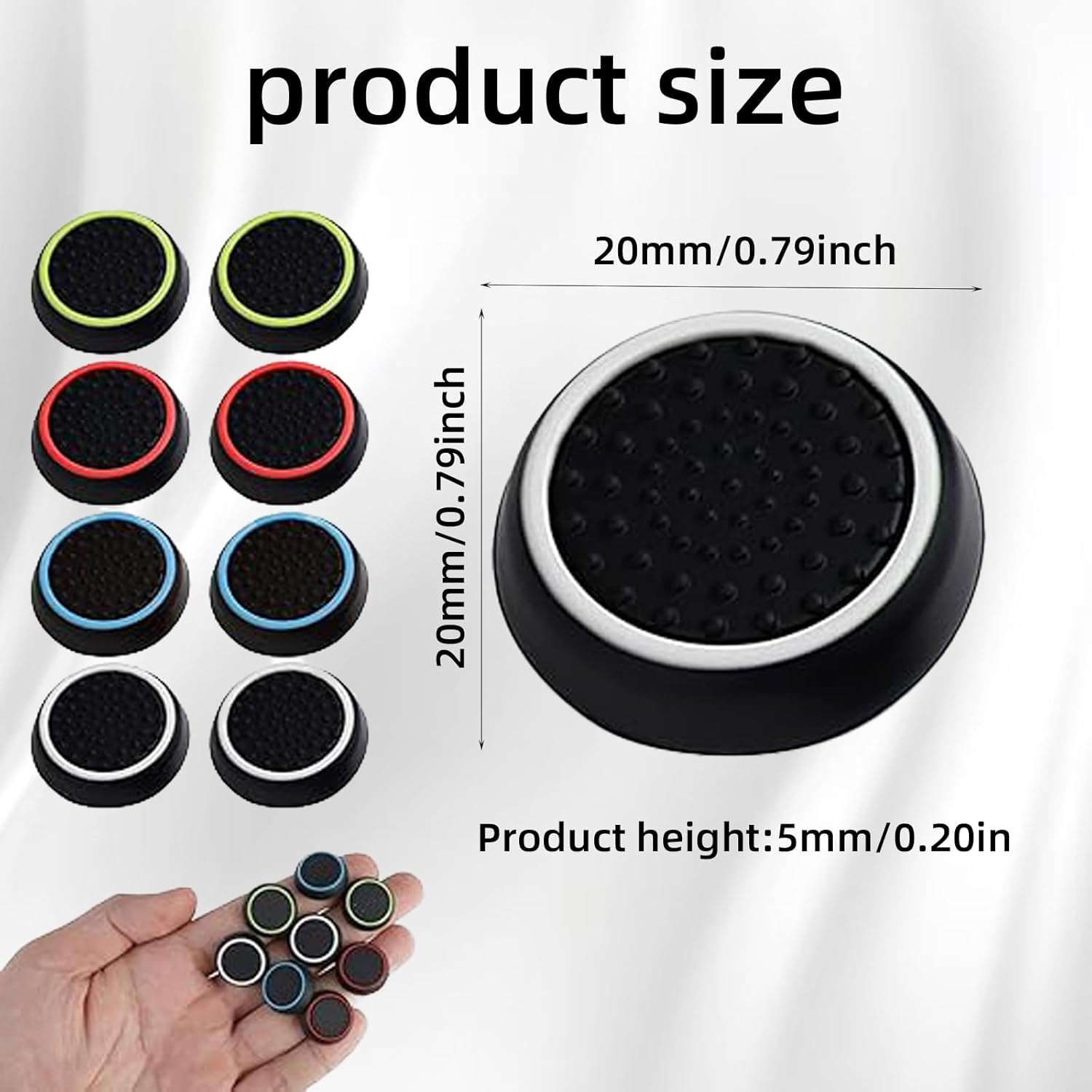 Suytvenxau 20Pieces Analog Stick Joystick Controller Performance Thumb Grips Compatible with PS5, PS4, Xbox One, Xbox Series X/S - Durable Thumb Grips, Long-Lasting Joystick Grips image number 1