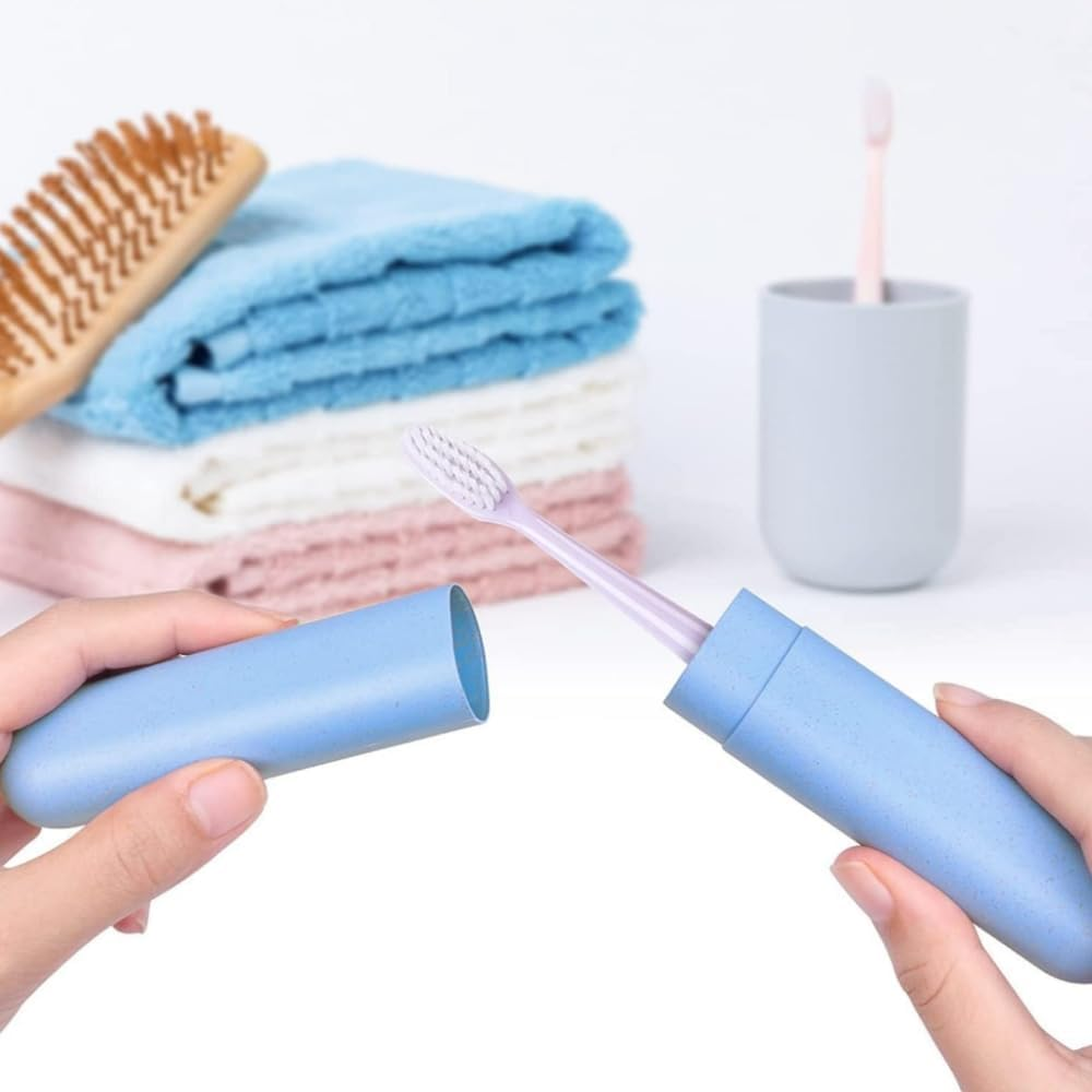 FUNNTY 4 Pack Travel Toothbrush Case, Holder Toothbrush Travel Containers for Travel/Camping/School/Home/Dust-Proof/Sanitary/Business/Travel Toothbrush Holder