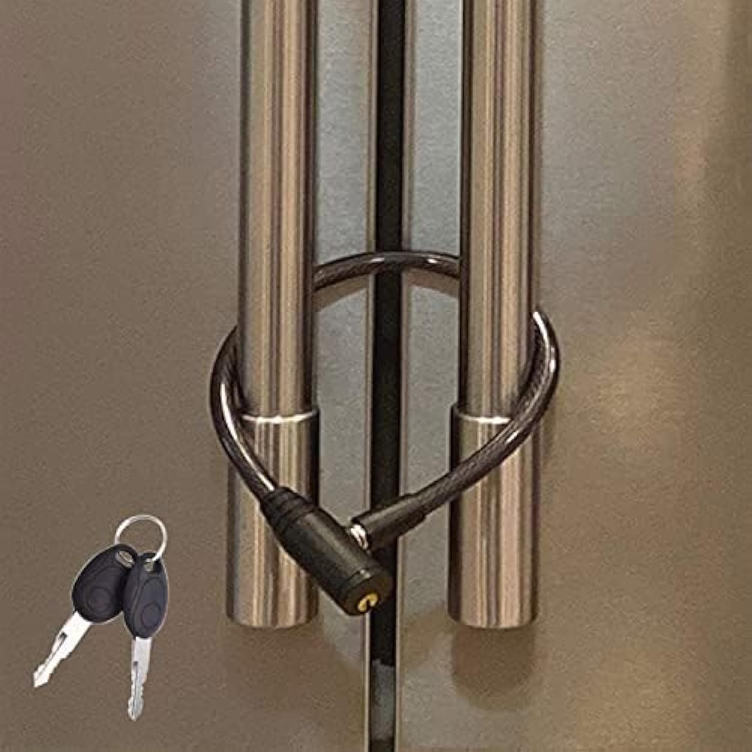 Urban August Fridge Lock: Multi-Functional Cable Keyed Lock, for French-Door Refrigerators and Cabinets (One Pack)