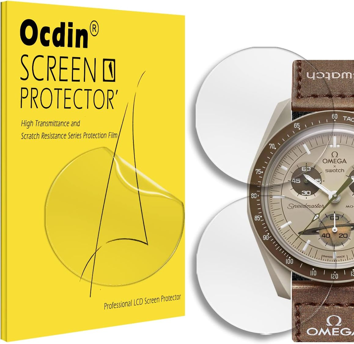 Ocdin Screen Protector for Omega X Swatch Speedmaster Moonswatch, Hydrogel TPU Soft Film for Acrylic Crystal (2) image number 2