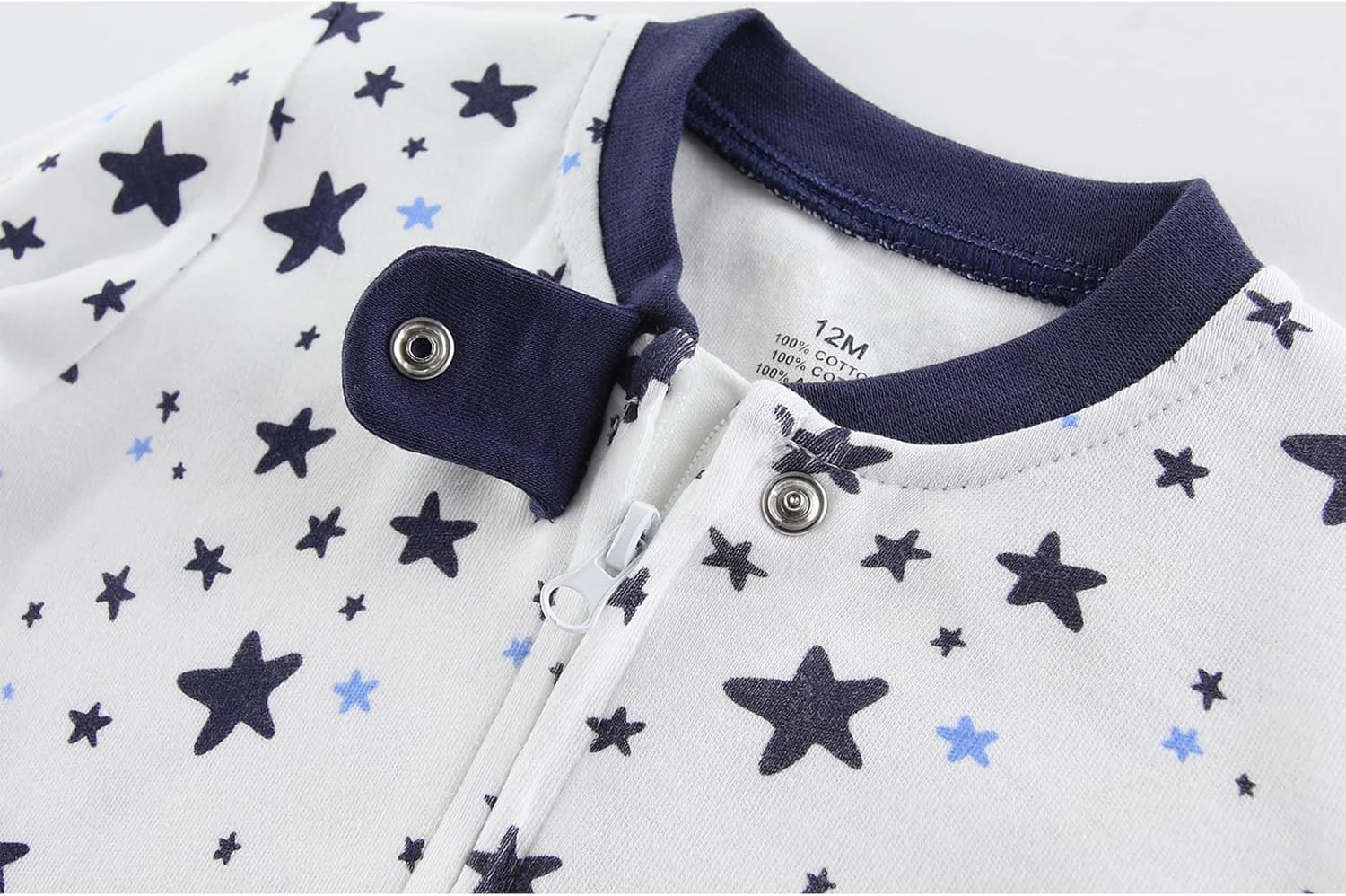 ZAV Solid Unisex Boys Girl Footed Jumpsuits Cotton Rompers Soft Infants Clothes Baby Shower Gifts image number 3