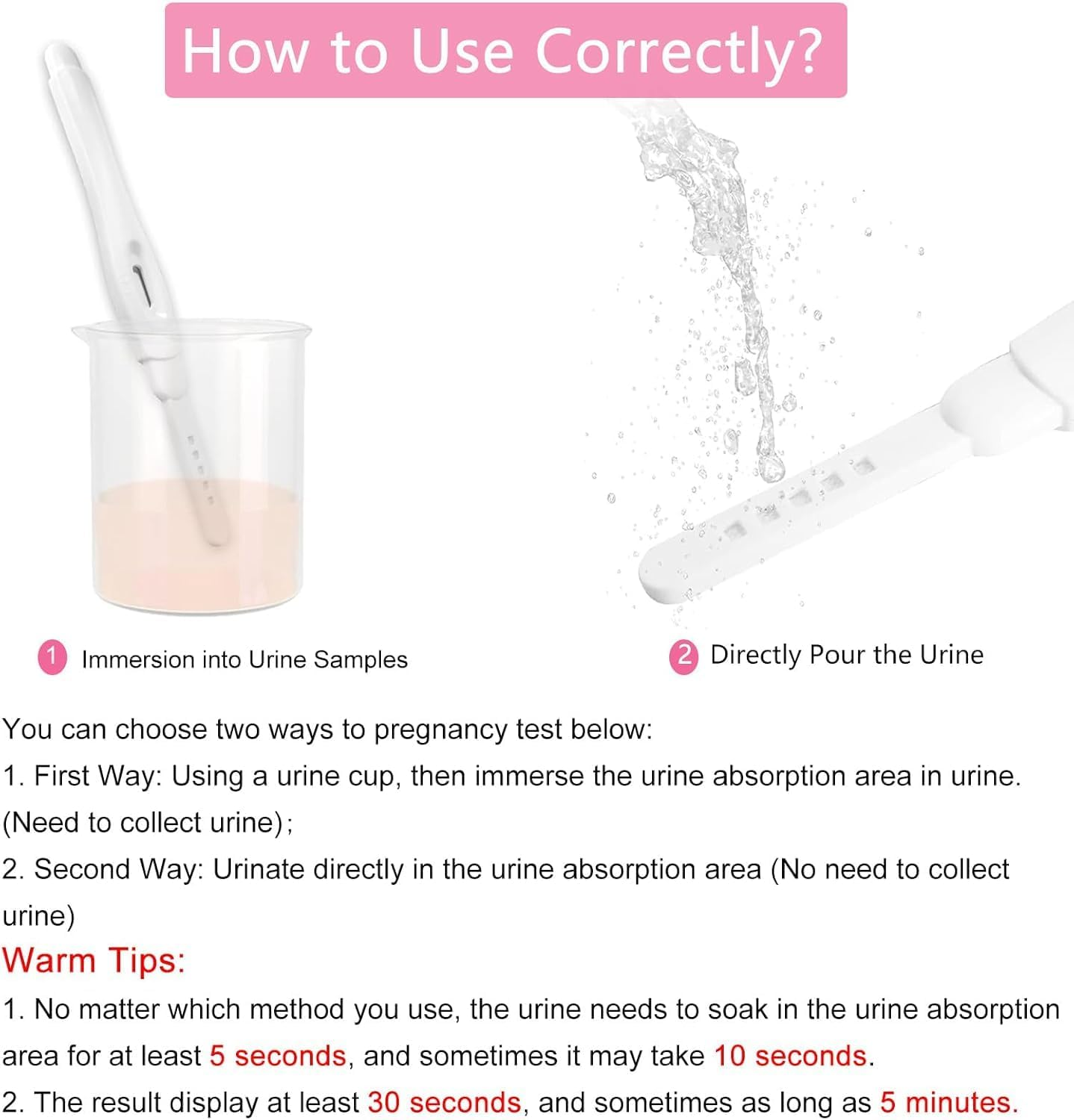 Pregnancy Tests Early Detection Home Test, over 99% Accurate Fast Results, Easy to Use, Detects Low HCG Levels, Box Early Pregnancy Home Detection HCG Pregnancy Tests Kit, 5 PCS image number 1