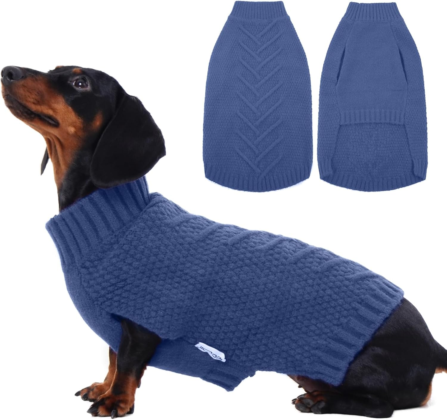 Iecoii Dog Sweater,Dog Sweaters for Medium Dogs Girl and Boy,Thermal Knitted Dog Christmas Sweater for Cold Weather,Small Medium Dog Sweaters for Christmas Outfits,Pug,Dachshund Sweaters,Darkgrey-Xl