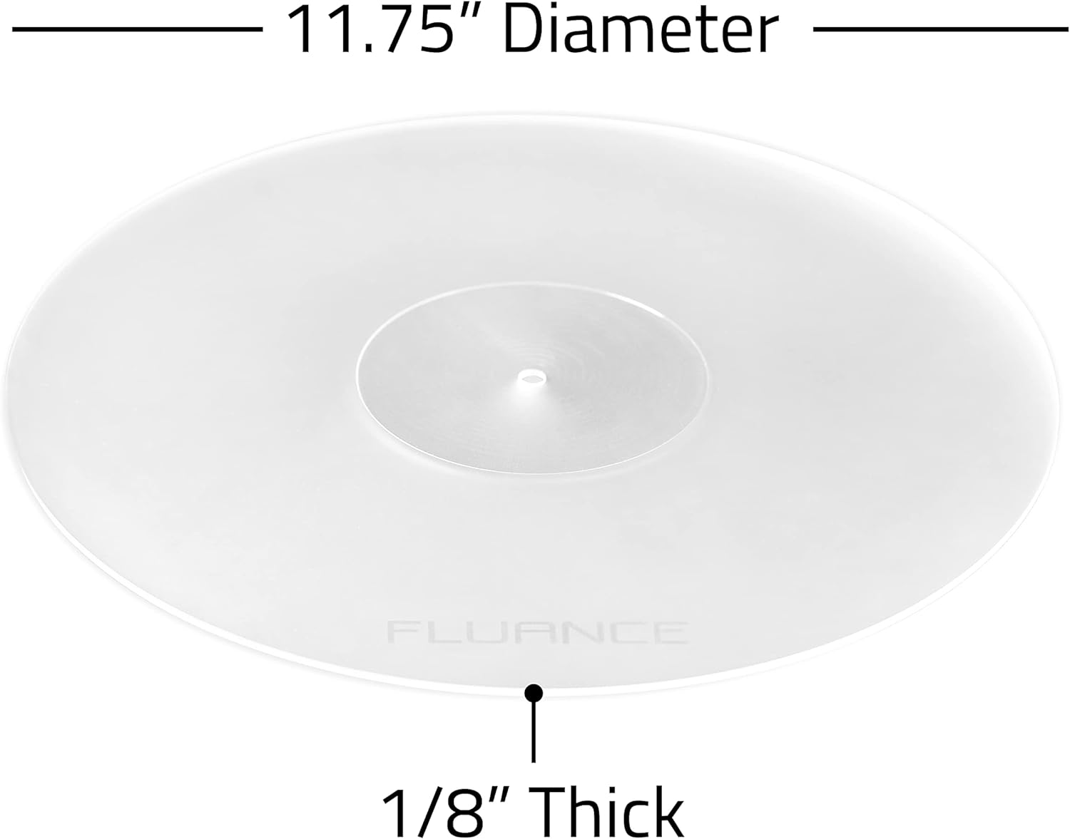 Fluance Acrylic Platter Mat for Turntables - Reduces Vibrations for Improved Sound Clarity for Vinyl Record Playback, Antistatic, Precision Machined, Compatible with 12" Record Players (PM50) image number 5