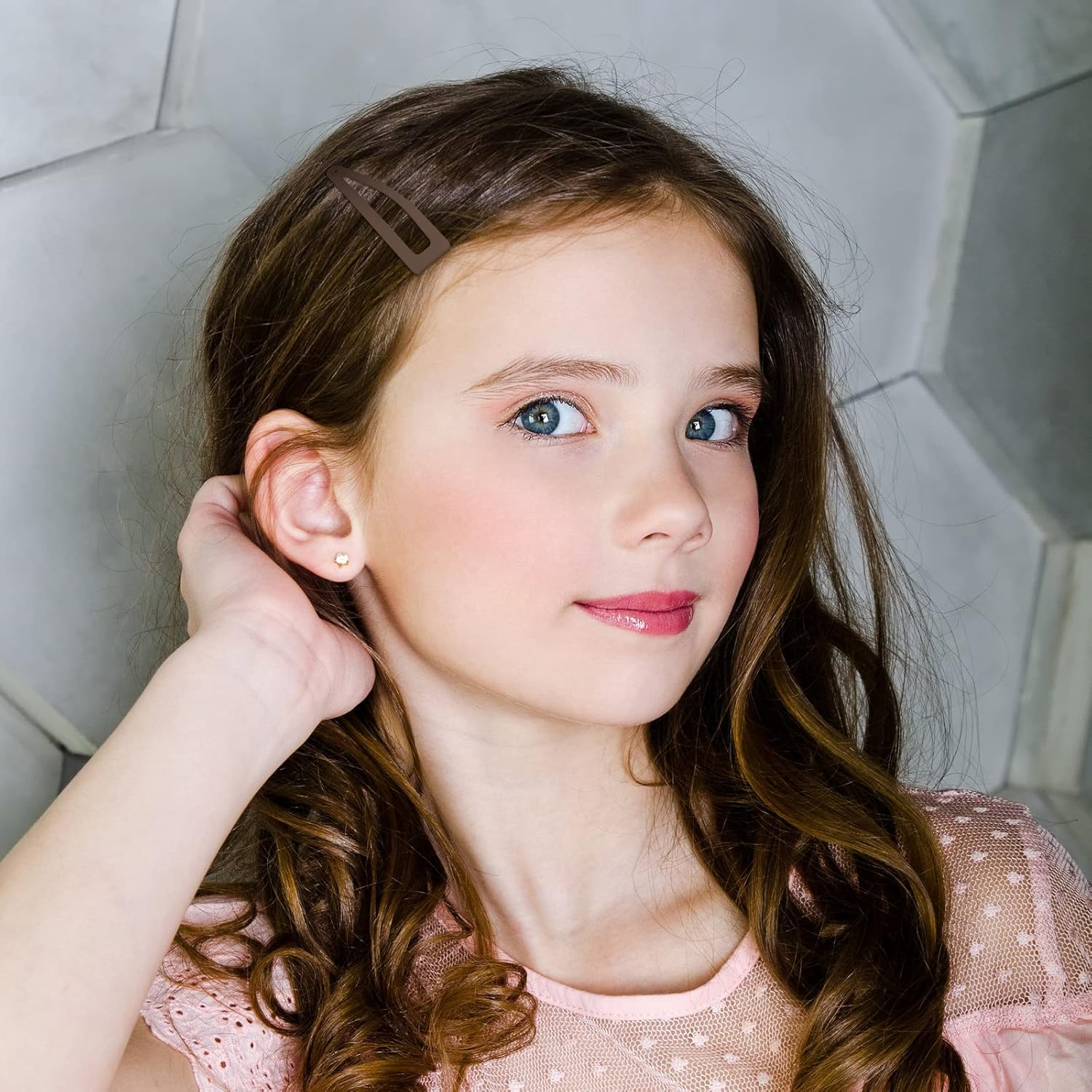 Chinco 24 Pcs Double Grip Hair Clips Metal Snap Hair Clips Barrettes Accessories 2 Inch Brown for Women Salon Supplies Accessories image number 2