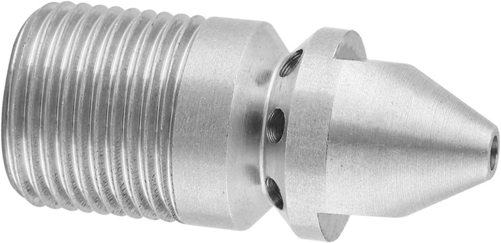 S04 Stainless Steel Sewer Jet Cleaning Nozzle with 3/8BSP Male Thread for Drain and Pressure Pipe image number 1