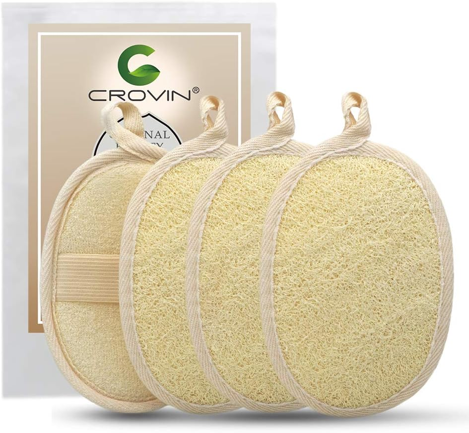 CROVIN Bigger 5X7 Natural Loofah Sponge for Exfoliating and Invigorate Your Dead Skin - Eco Friendly and Biodegradable All-Natural Loufa - Deeply Clean Your Body Pack of 4 image number 3